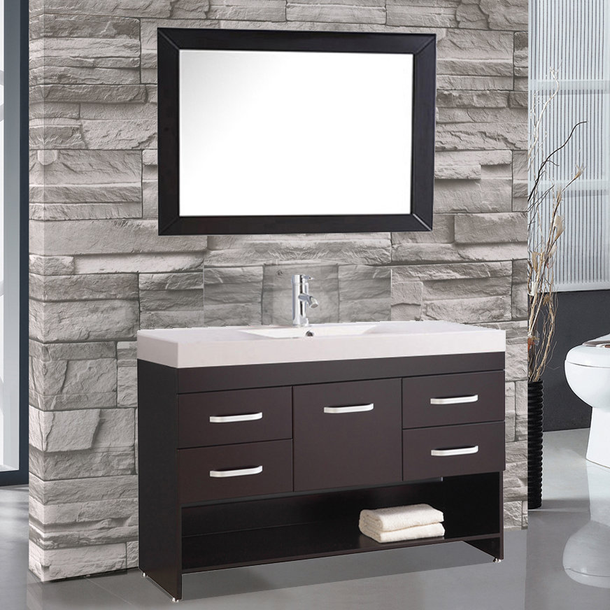 MTDVanities Greece 48" Single Sink Bathroom Vanity Set with Mirror