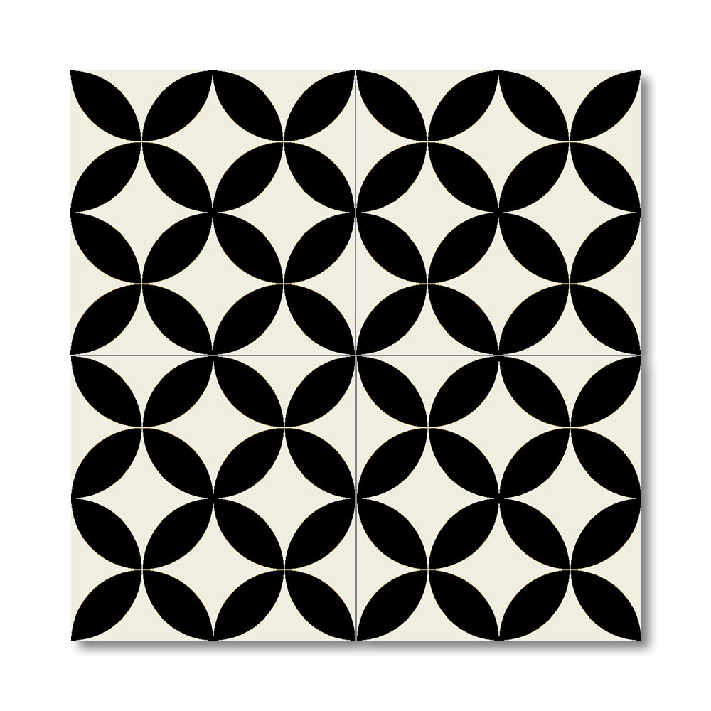 Moroccan Mosaic Tile House Amlo 8" x 8" Handmade Cement Tile in White
