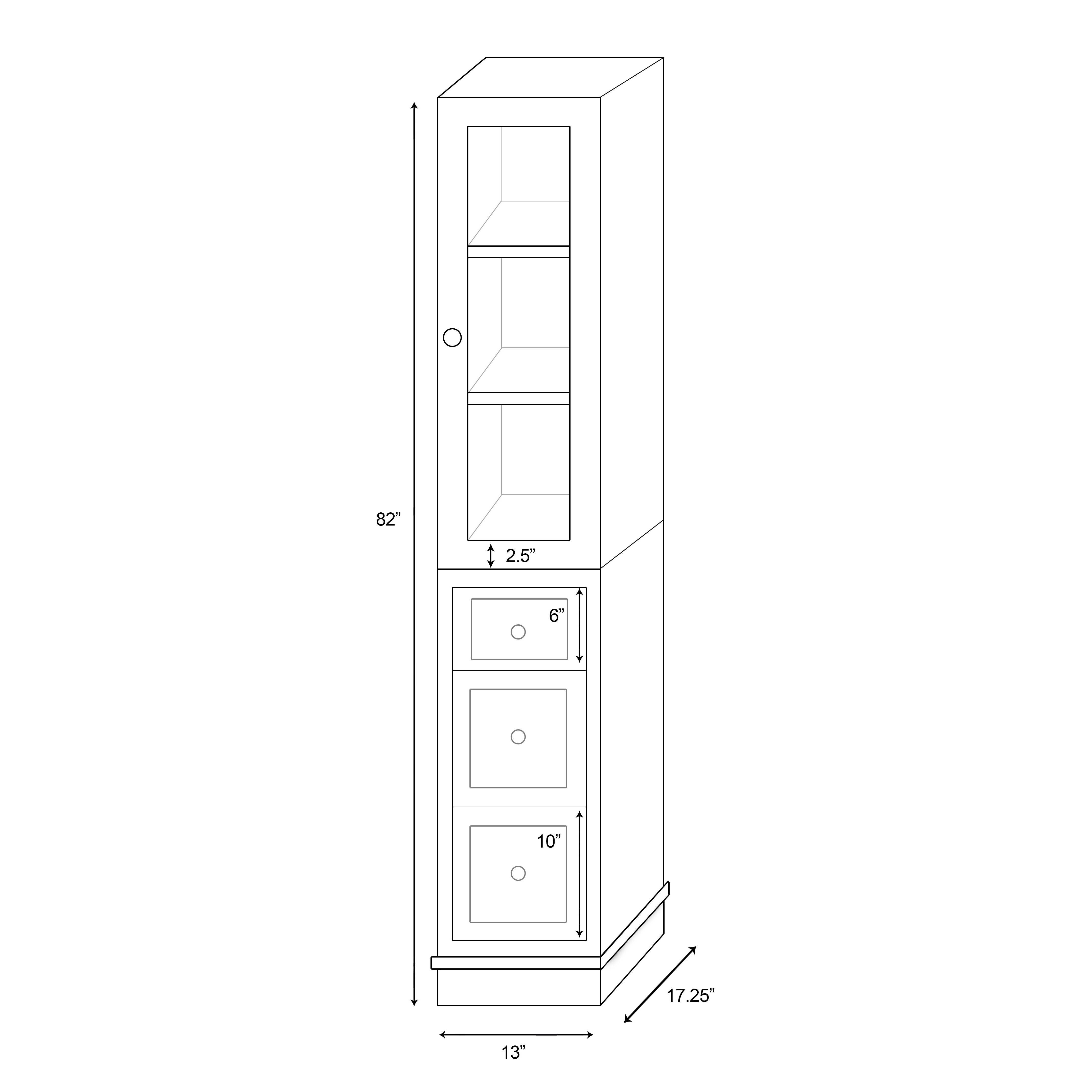 American Imaginations 12" x 82" Free Standing Linen Tower & Reviews