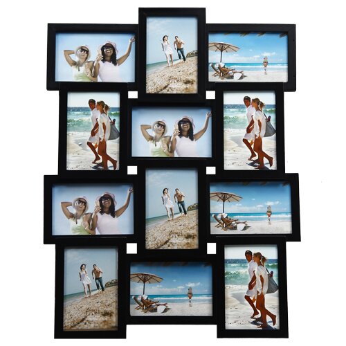 AdecoTrading 12 Opening Wood Photo Collage Wall Hanging Picture Frame ...