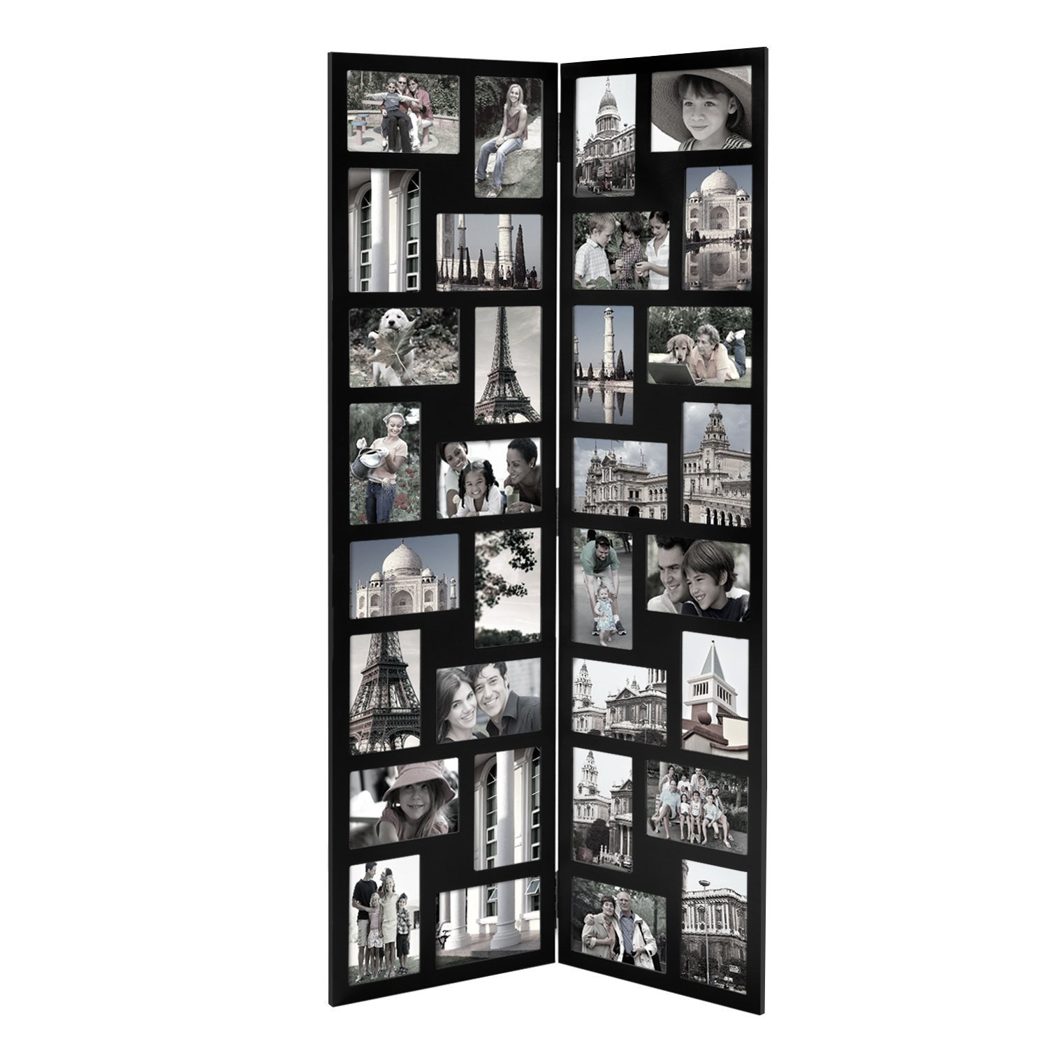 AdecoTrading 32 Opening Wood Hinged Folding ScreenStyle Photo Collage