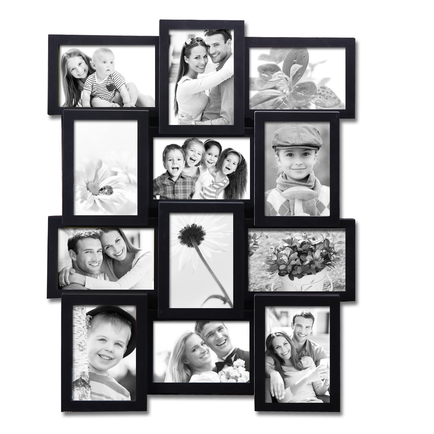 AdecoTrading 12 Opening Plastic Wall Hanging Photo Collage Picture ...