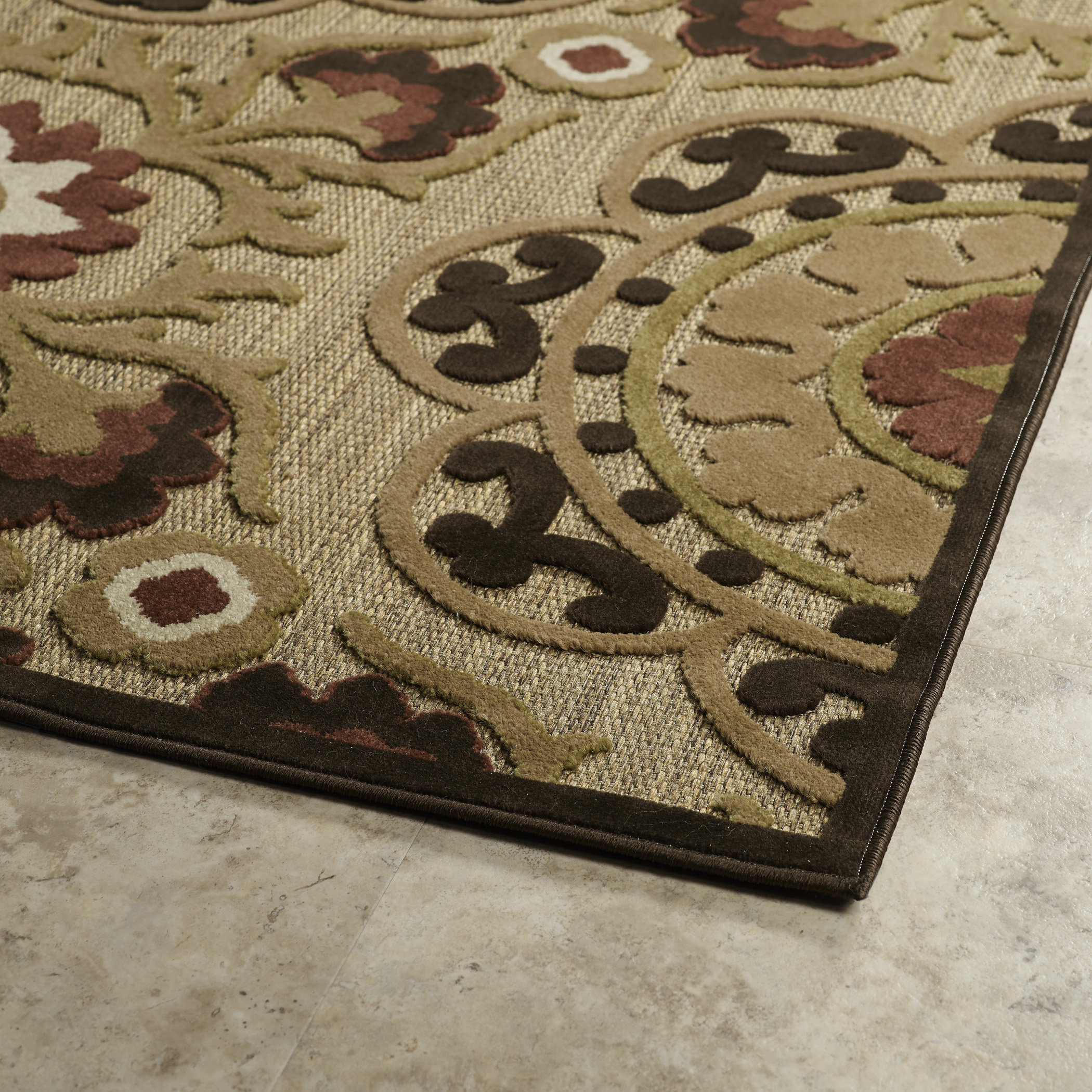 Kaleen A Breath of Fresh Air Machine Woven Brown Indoor/Outdoor Area