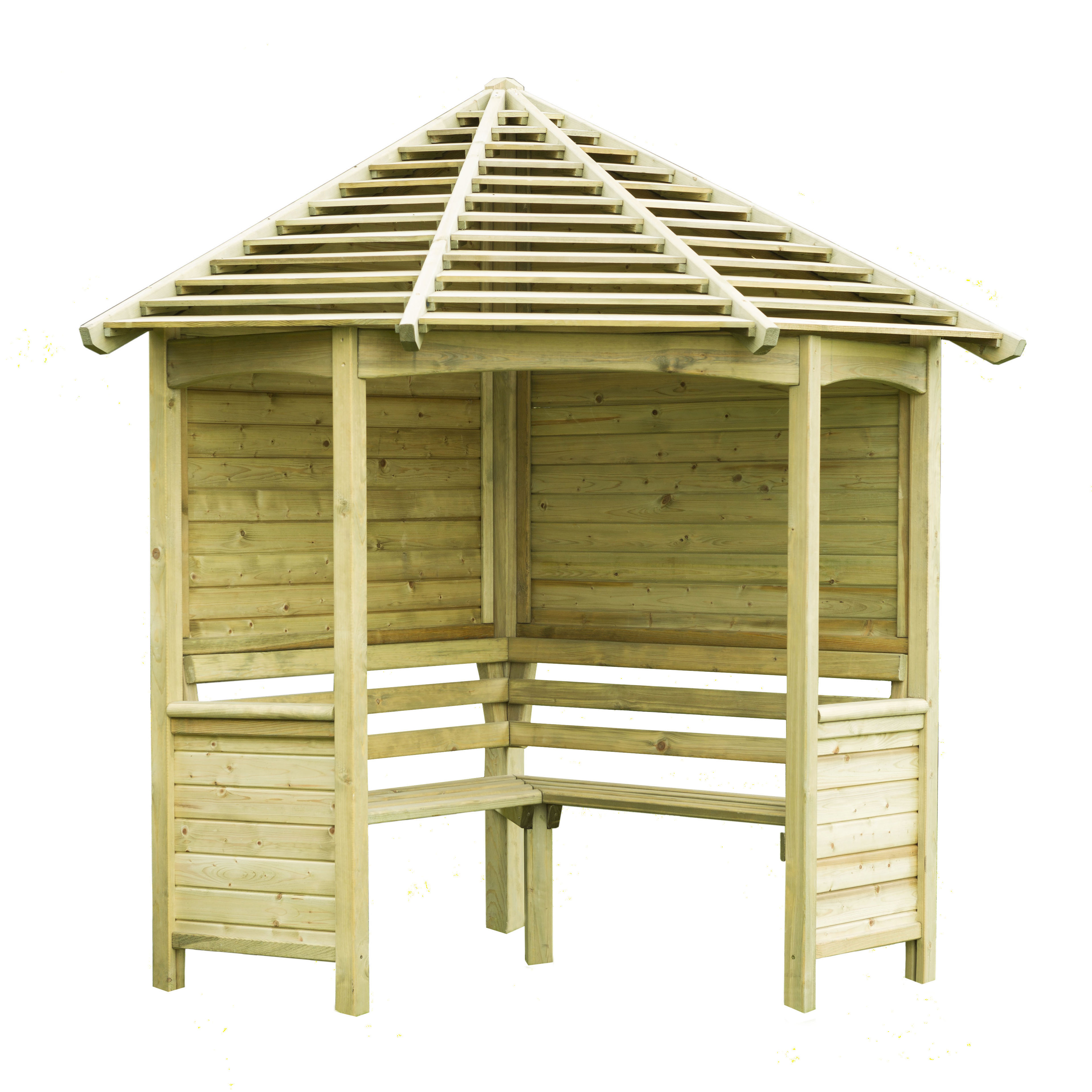 Forest Garden 4 Seater Wooden Corner Arbour Wayfair UK