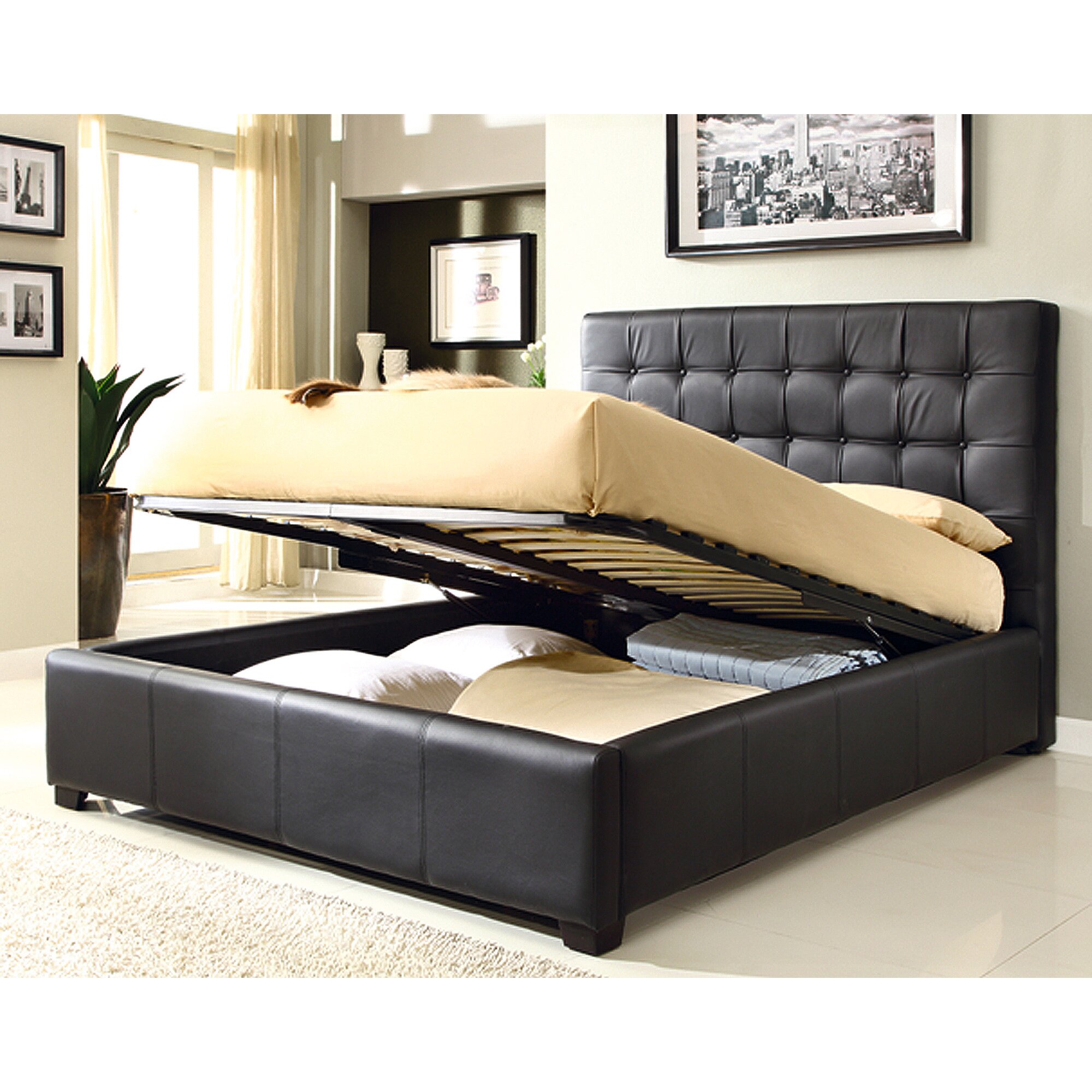 At Home USA Athens Upholstered Storage Platform Bed & Reviews | Wayfair
