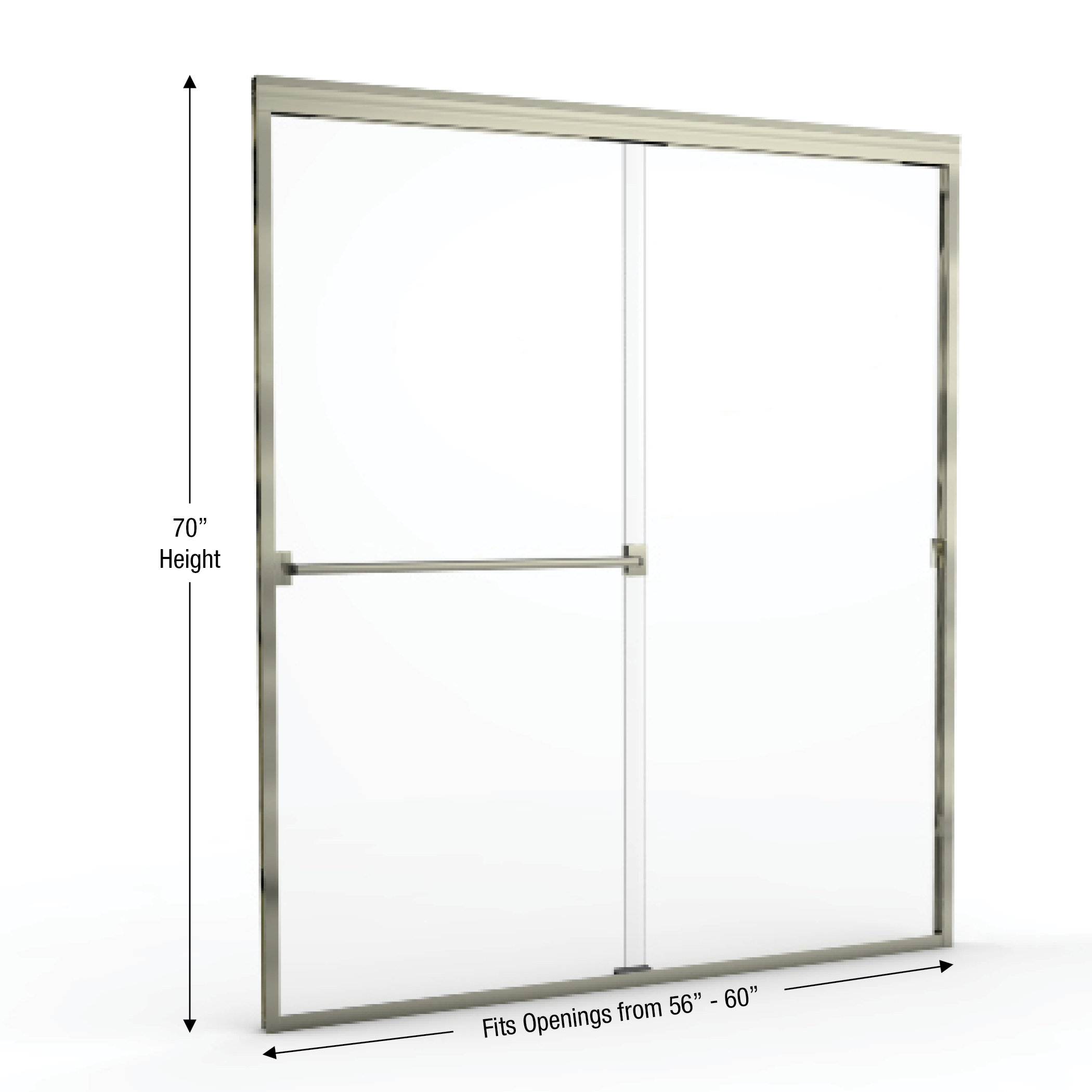 Basco Classic 70" x 60" Frameless Bypass Sliding Shower Door & Reviews