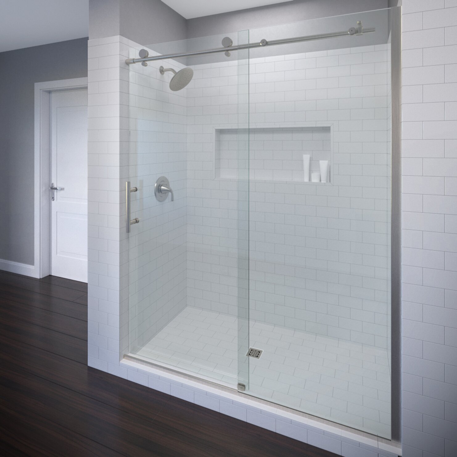 Basco Vinesse 76 x 47 Single Sliding Fixed Panel Shower 