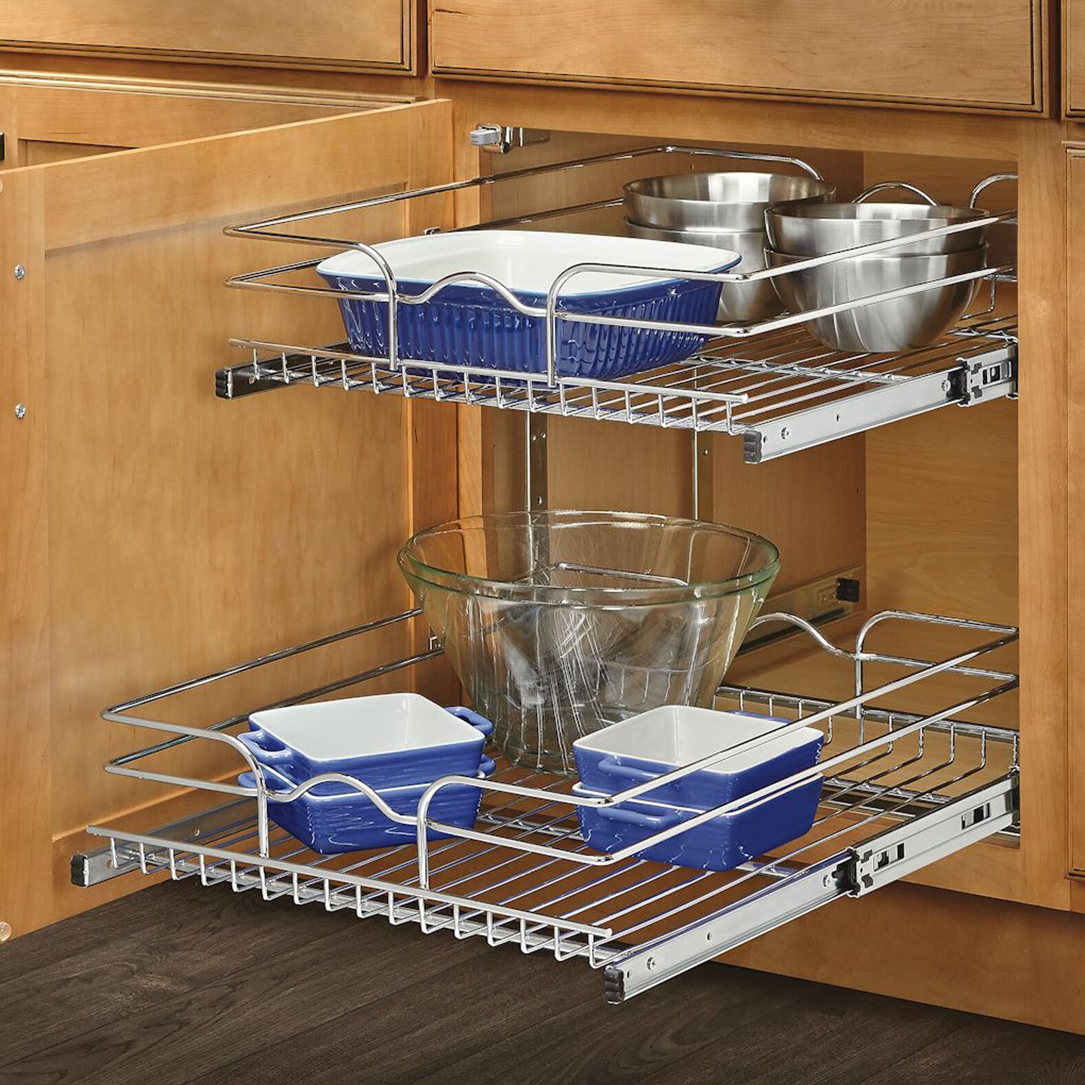 Rev-A-Shelf 18" Two-Tier Wire Basket & Reviews | Wayfair