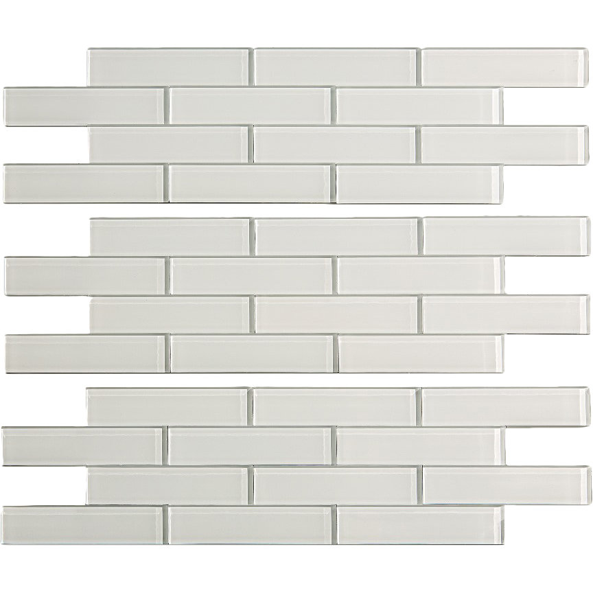 Aspect 4" x 12" Glass Peel & Stick Subway Tile Kit in Frost & Reviews