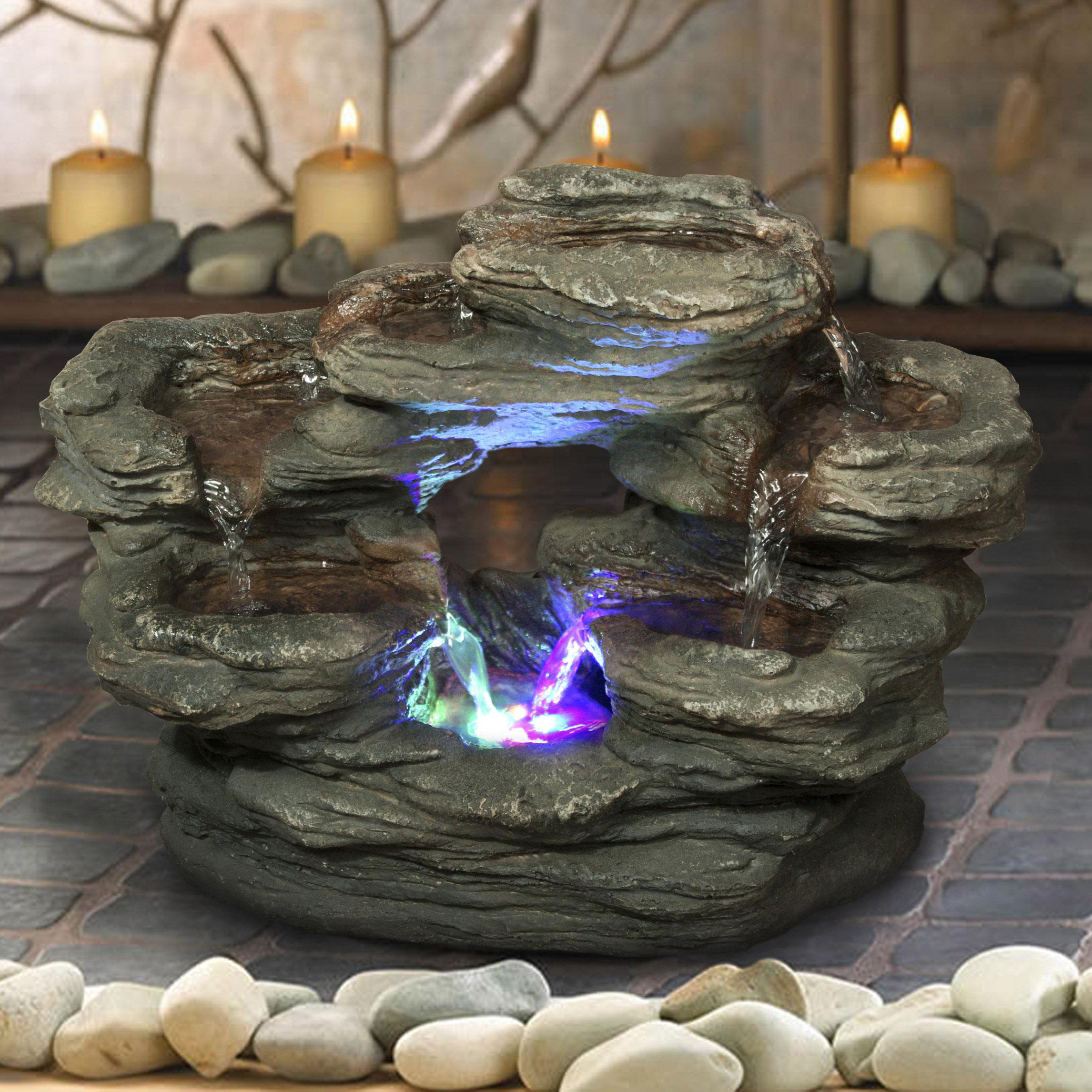 HiLine Gift Ltd. Polyresin Multilevel Rocks Fountian Wayfair