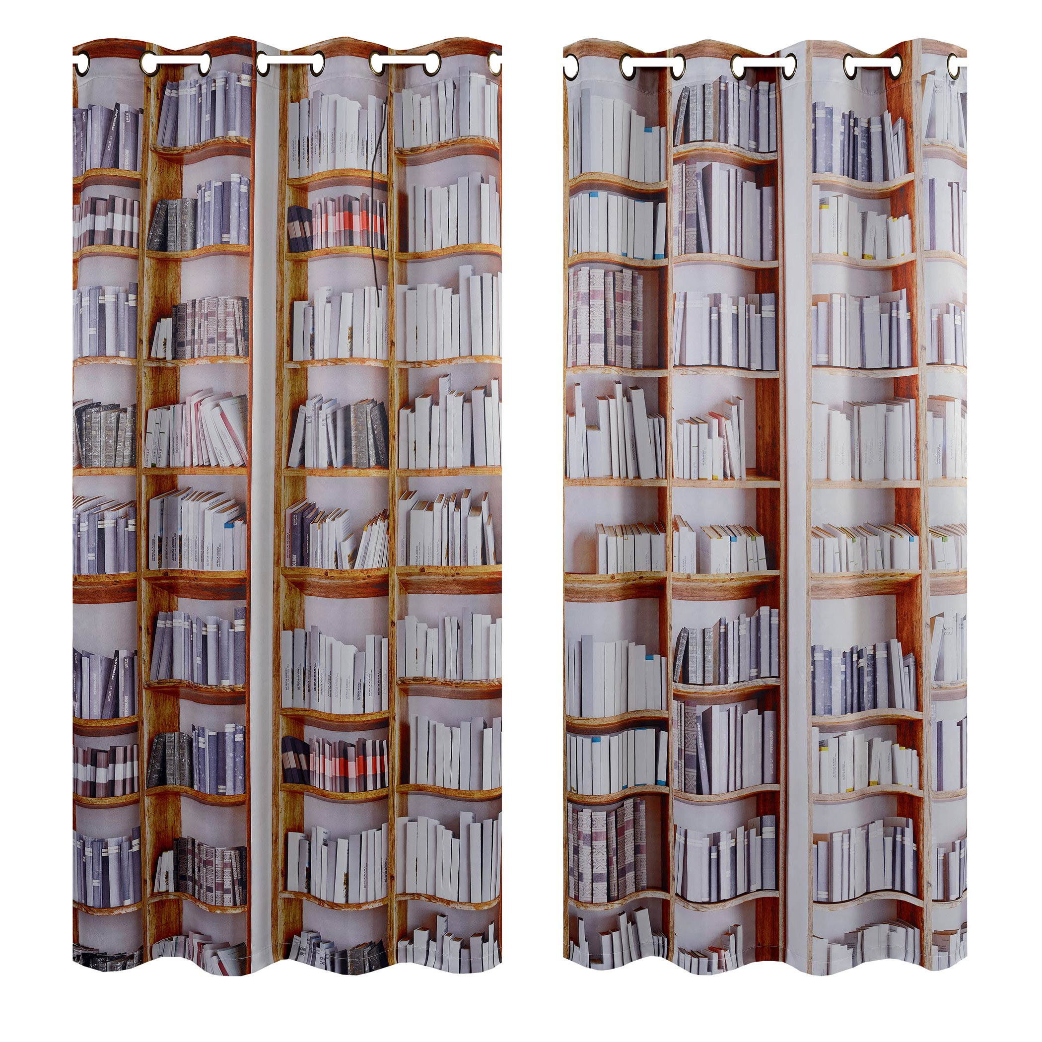 Crover Bookshelves Digital Printing Curtain Panels Wayfair
