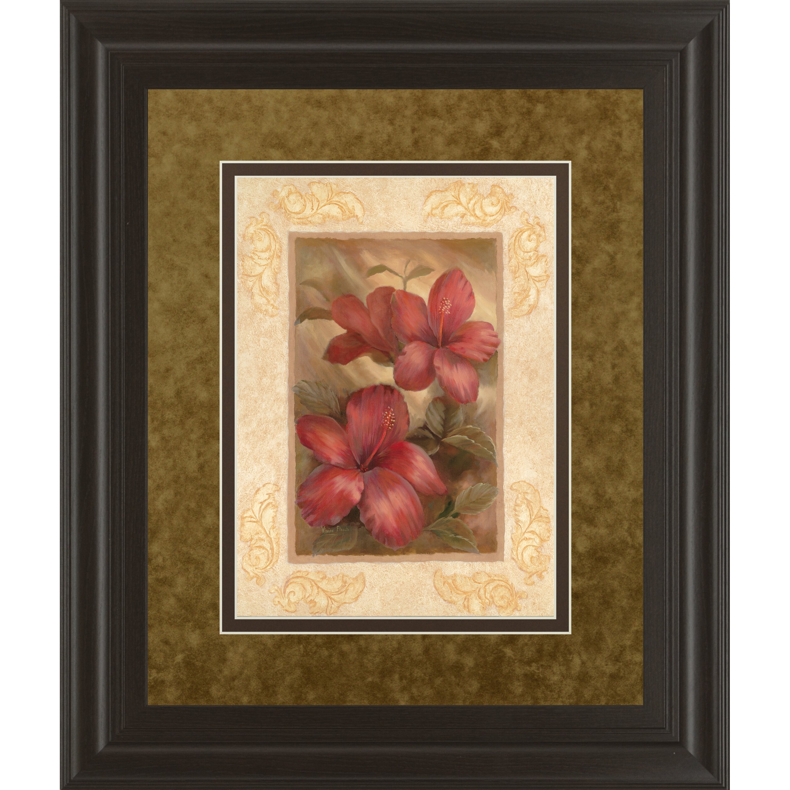 ClassyArtWholesalers Daphne's Hibiscus by Vivian Flasch Framed Painting ...