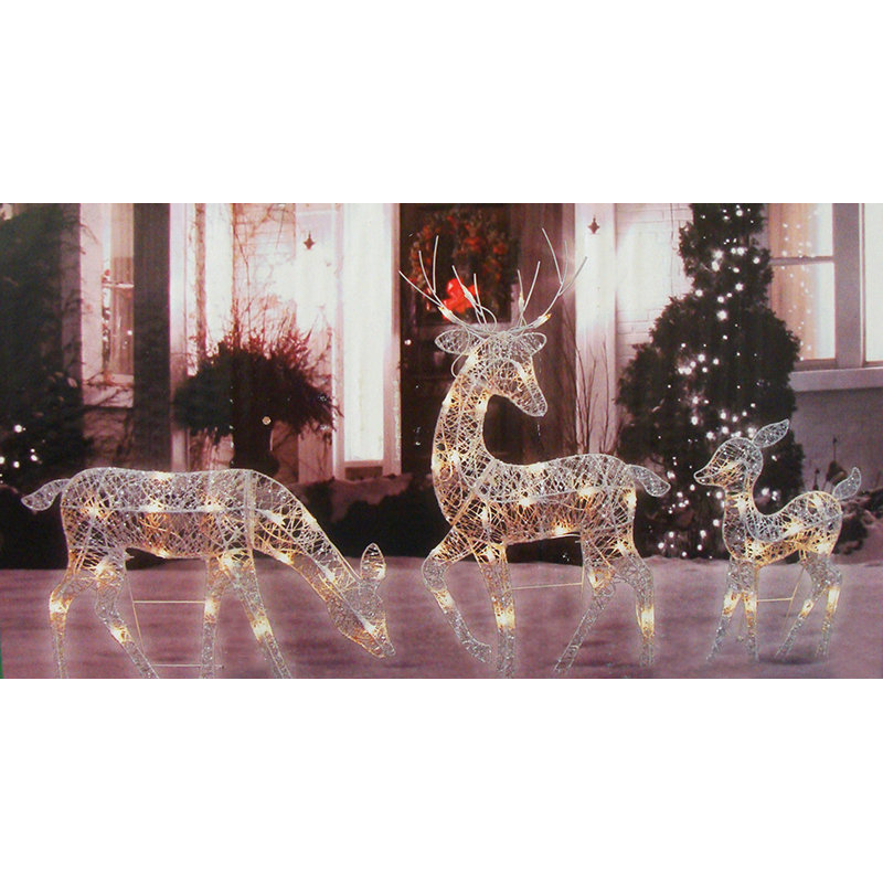 penndistributing 3 piece glittered doe fawn and reindeer penndistributing 3 piece glittered doe fawn and reindeer