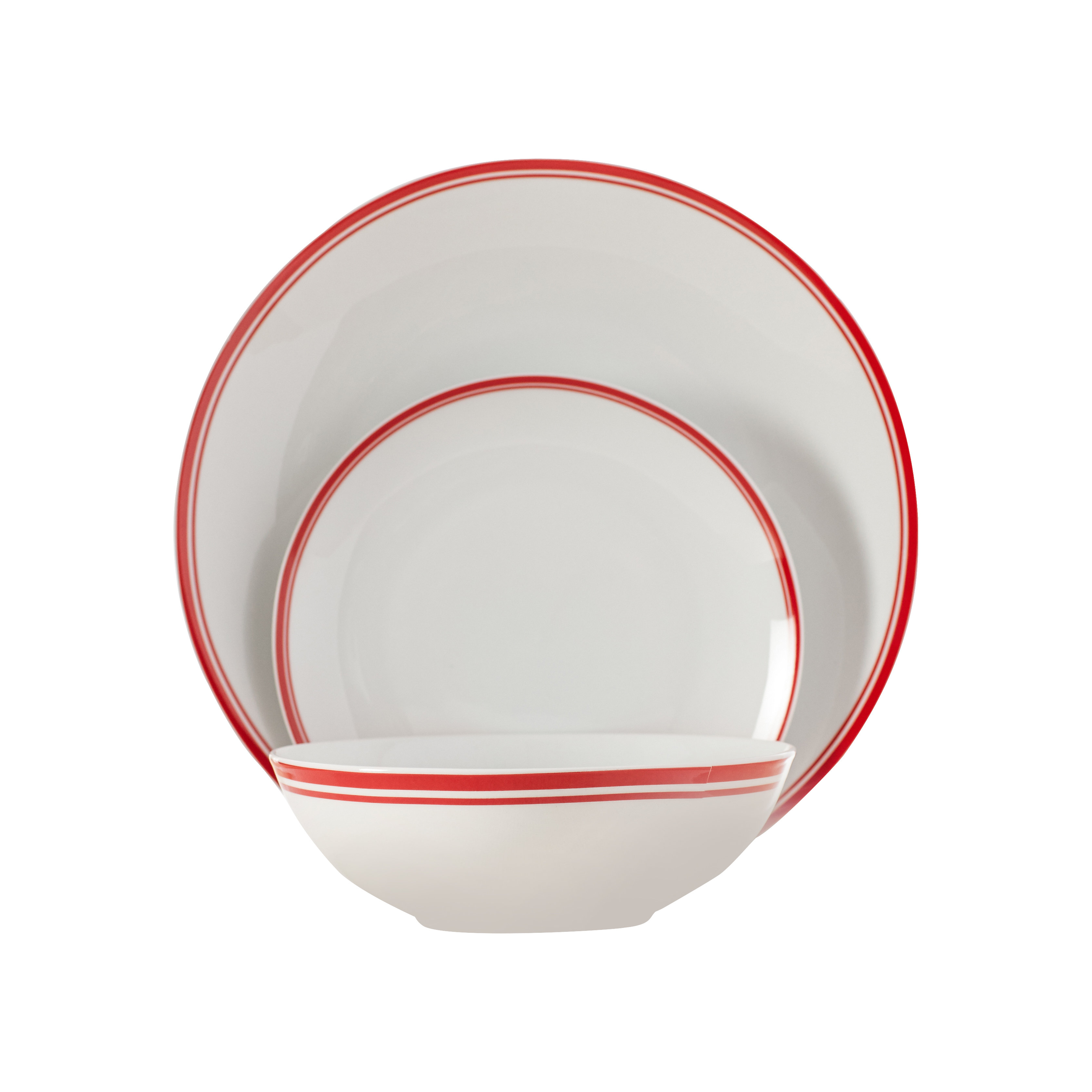 Wayfair Basics Wayfair Basics 12 Piece Striped Dinnerware Set & Reviews