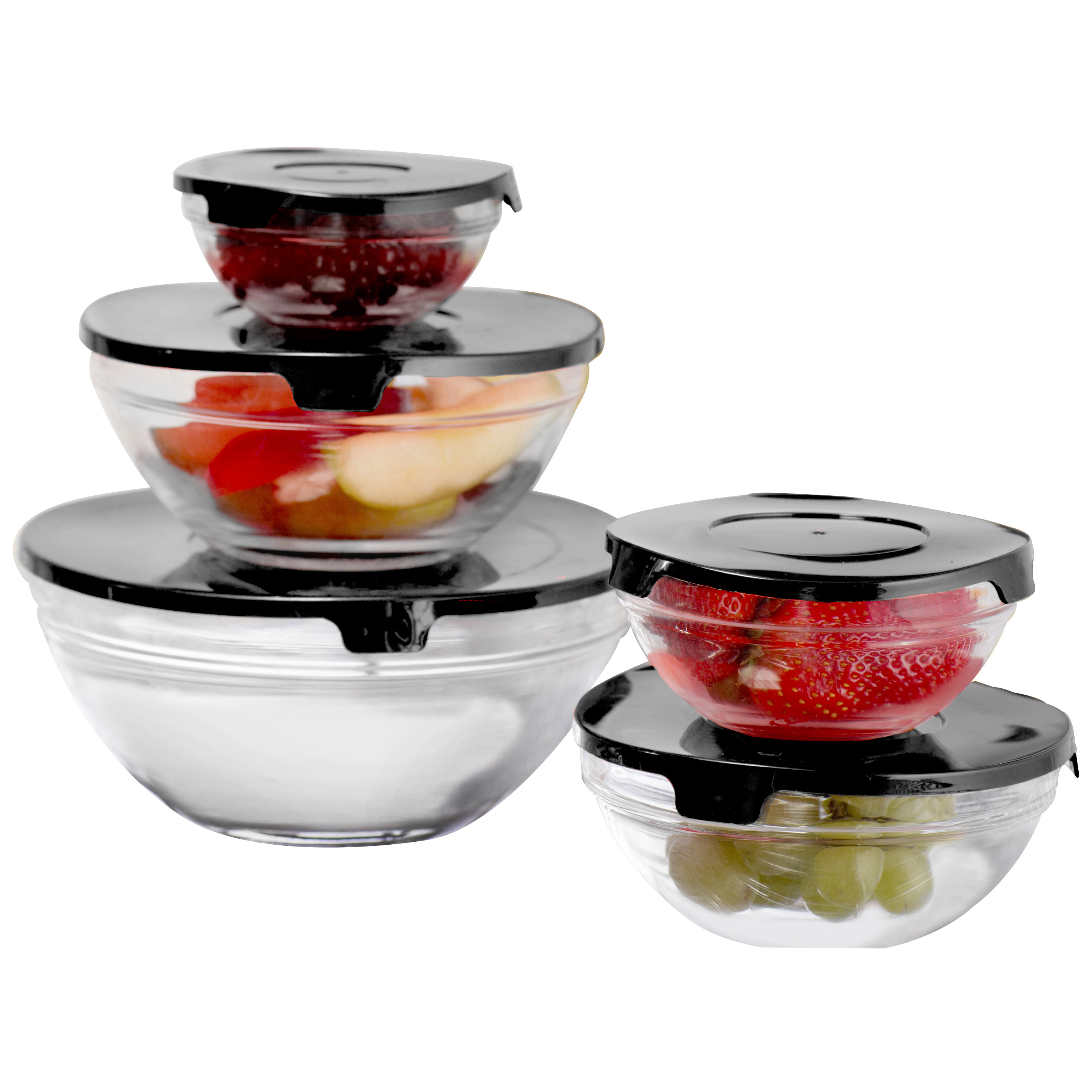Wayfair Basics Wayfair Basics 10 Piece Glass Bowl Set with Solid Lids & Reviews Wayfair
