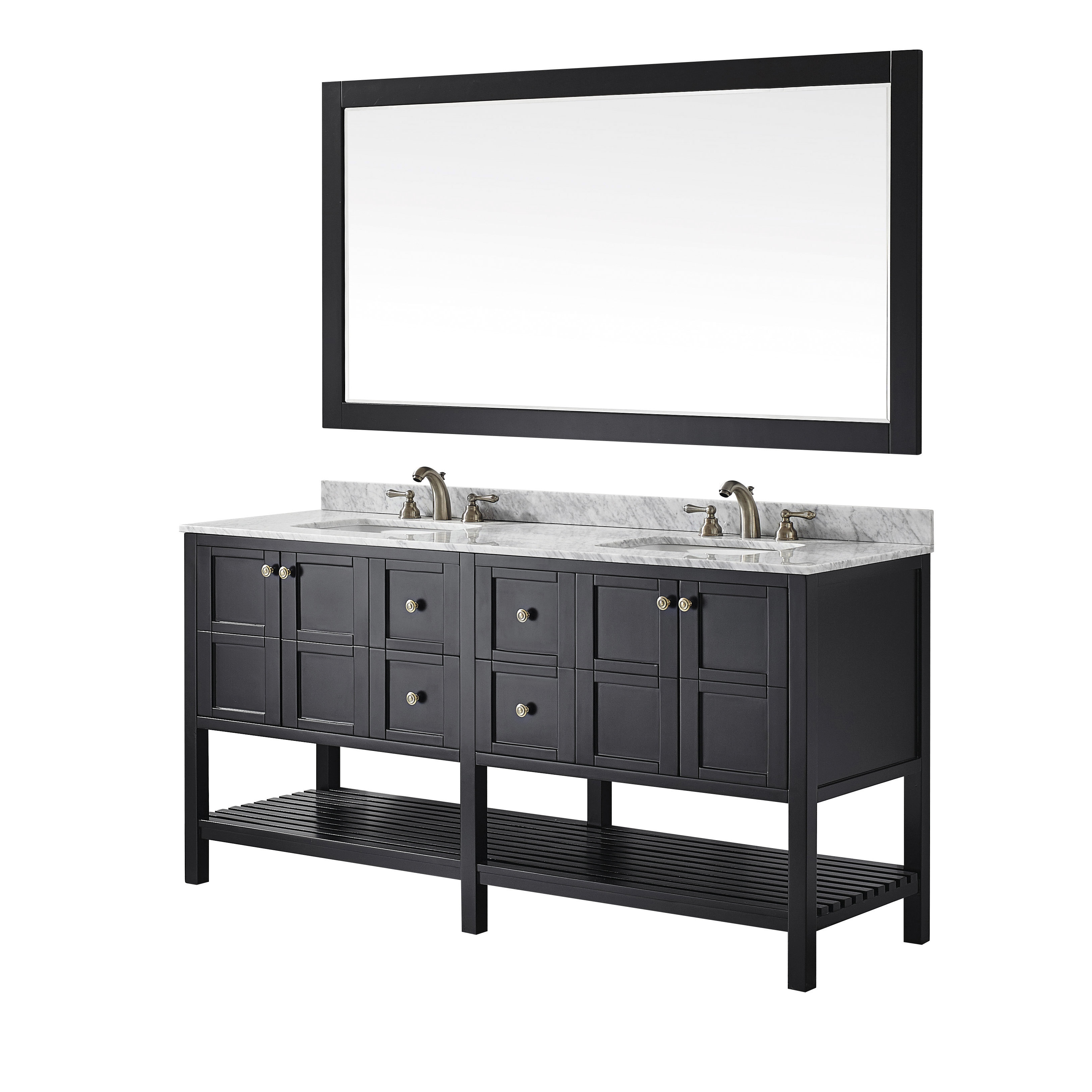 Vinnova Florence 72" Double Bathroom Vanity Set with Mirror & Reviews