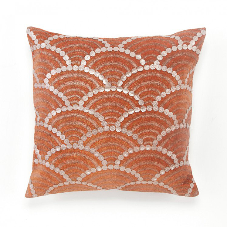 BiniChic Terracotta Fishscale Decorative Cotton Throw Pillow & Reviews Wayfair