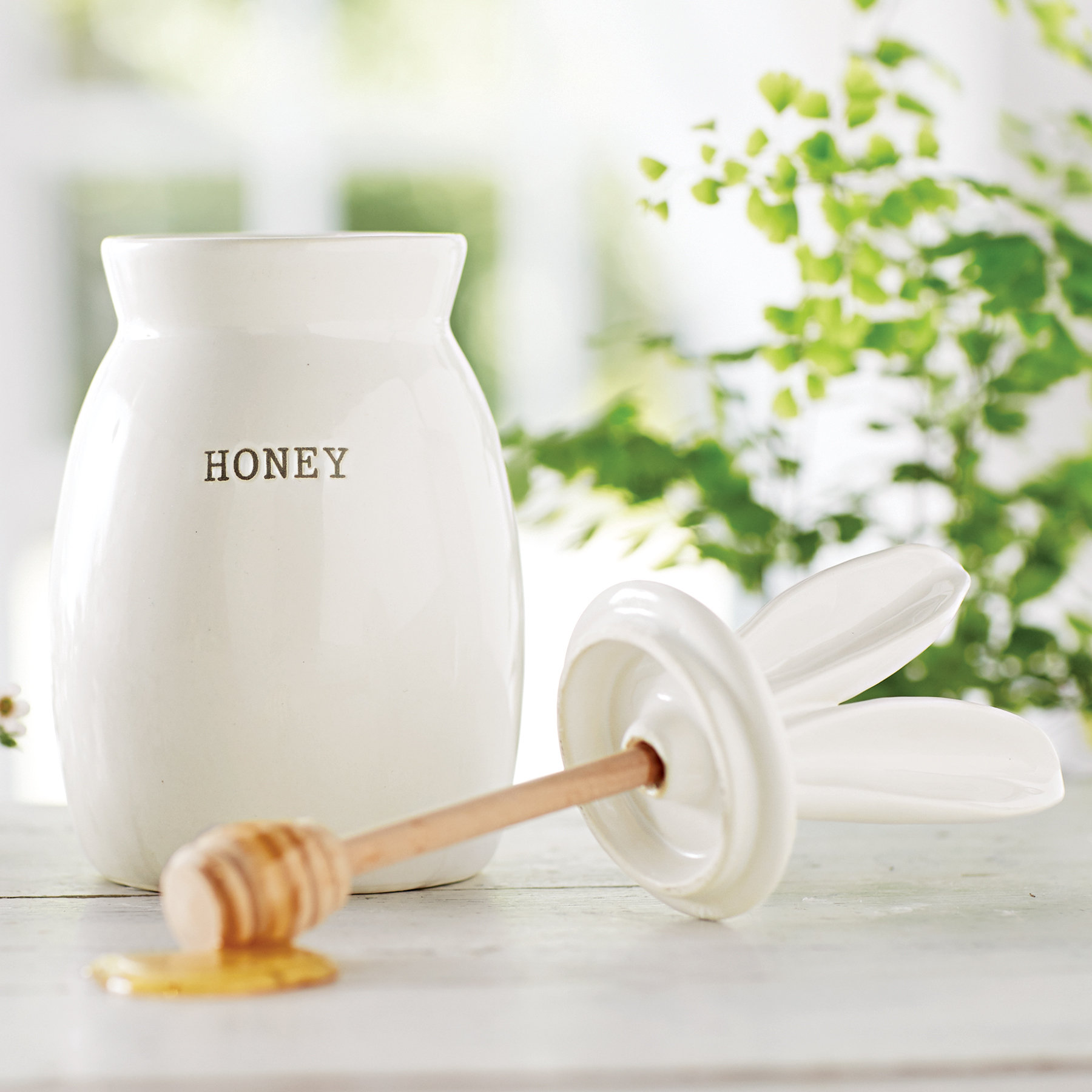 Mud Pie™ Ceramic Easter Bunny Honey Pot Set Wayfair