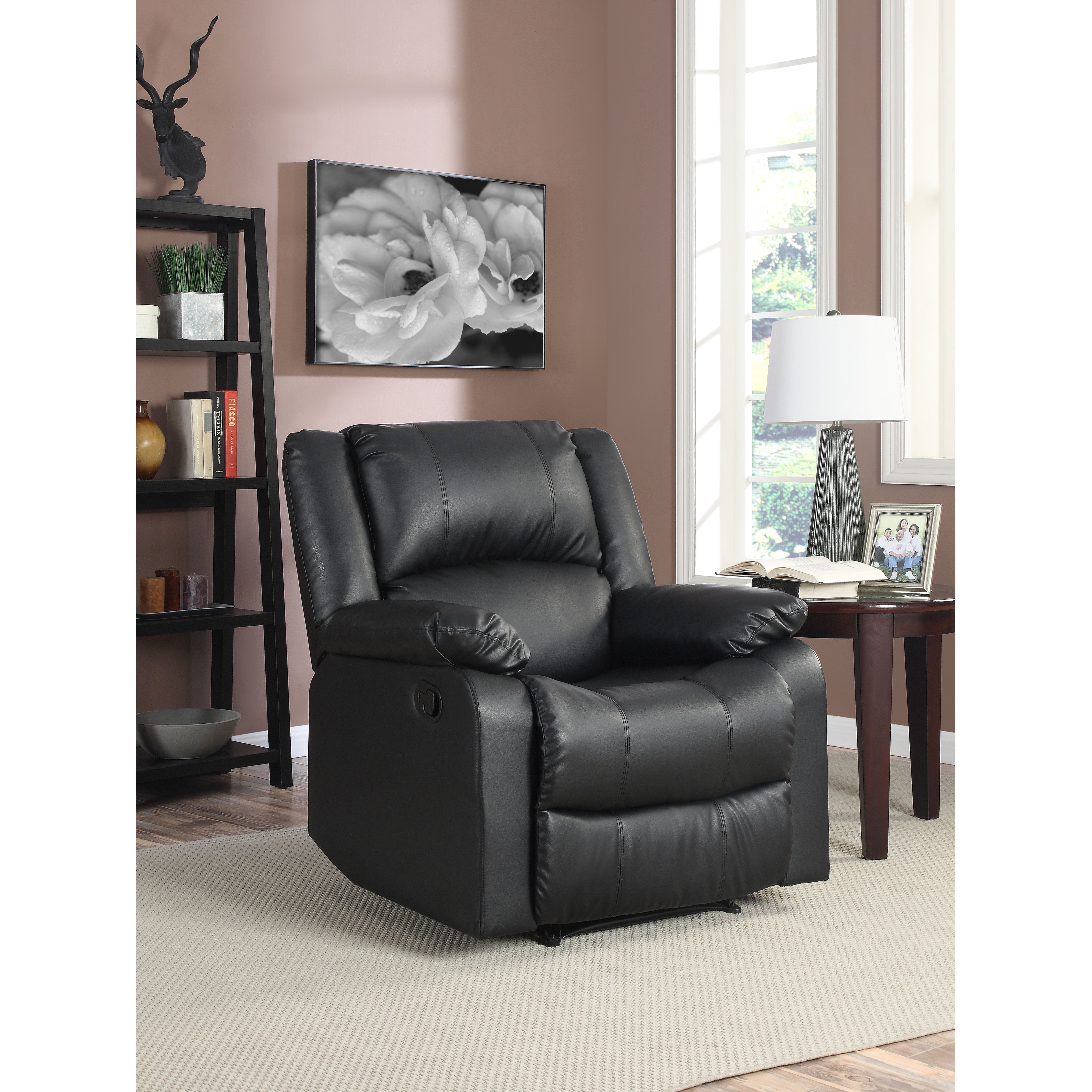 Warren traditional faux leather recliner chair