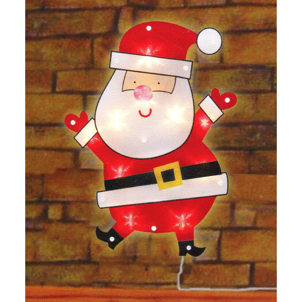 Northlight Lighted Shimmering Santa Claus Christmas Window Silhouette