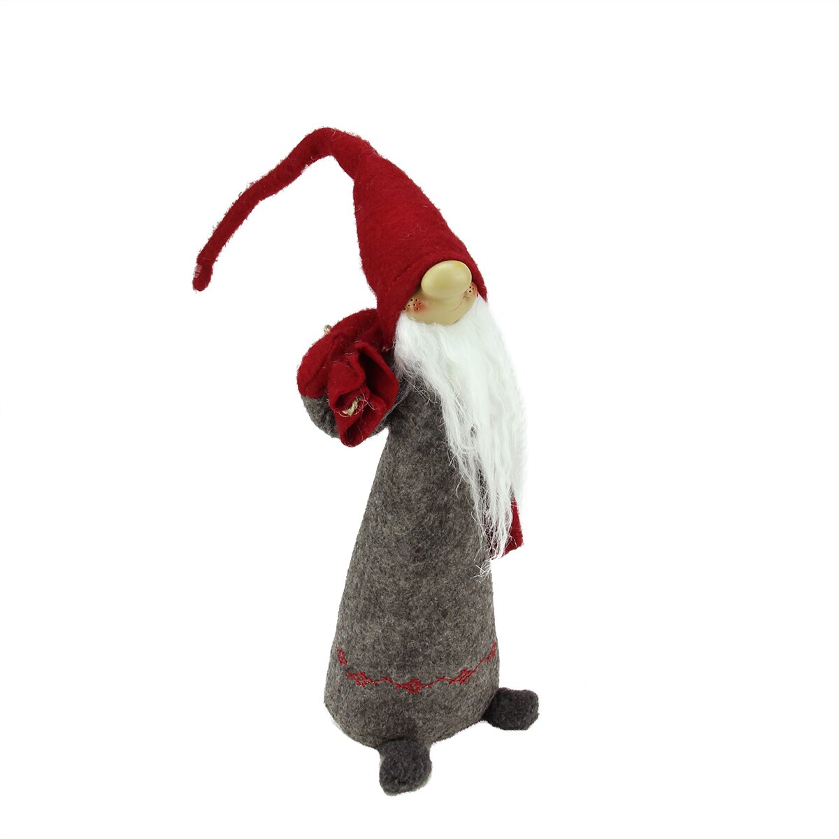 Northlight Tall Standing Santa Gnome Carrying Bag on His Shoulder ...