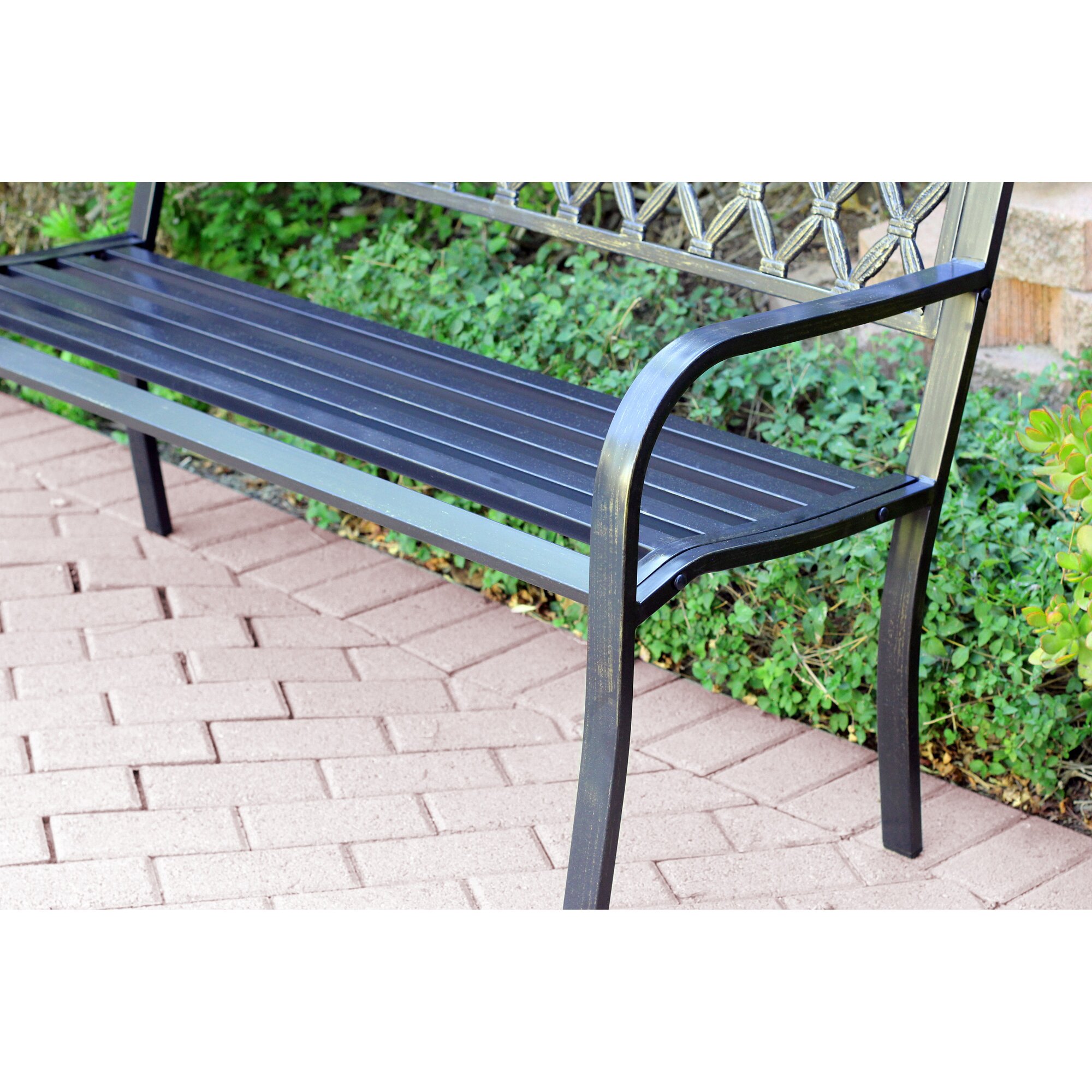 Darby Home Co Ruhamah Steel Park Bench & Reviews