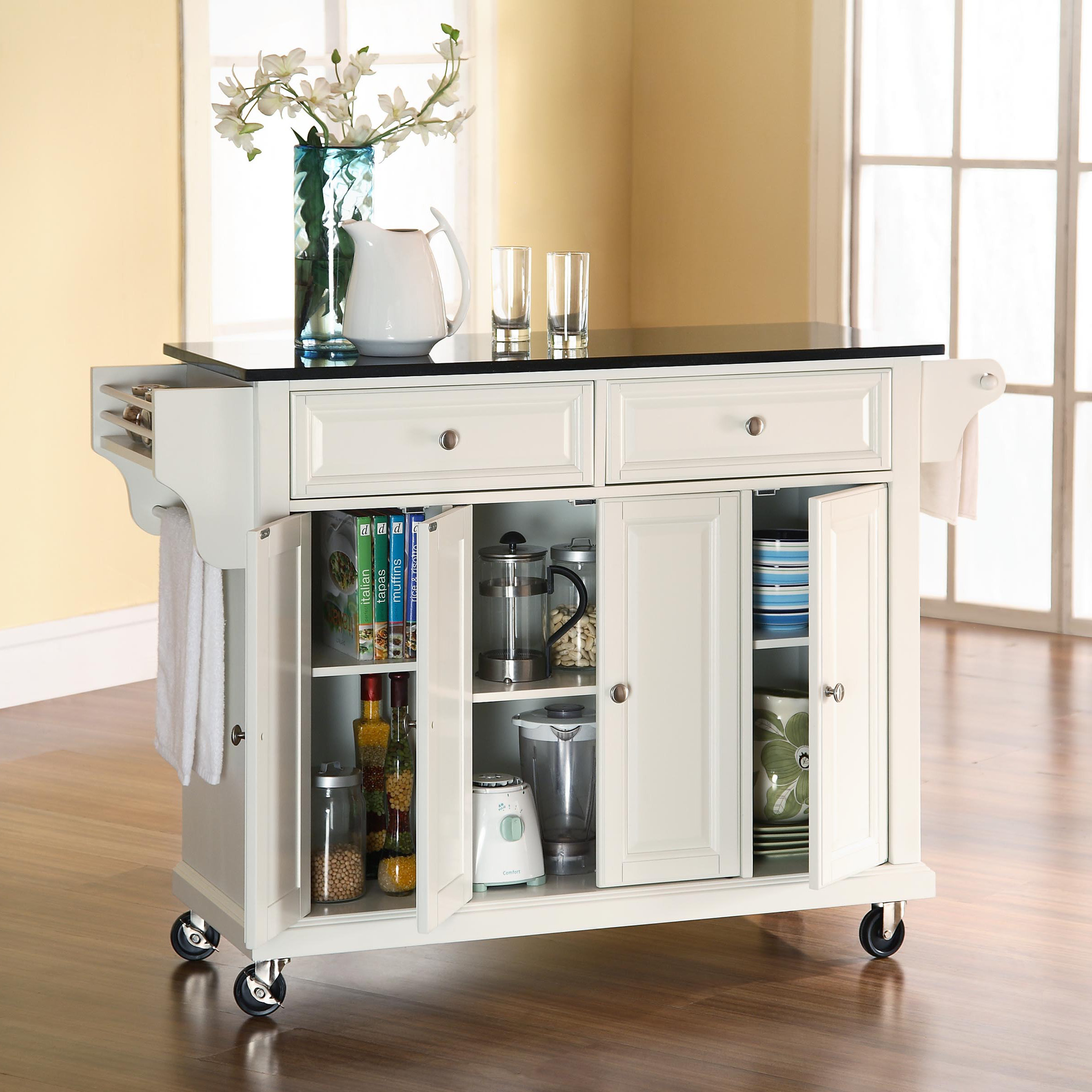 Darby Home Co Pottstown Kitchen Island with Granite Top 