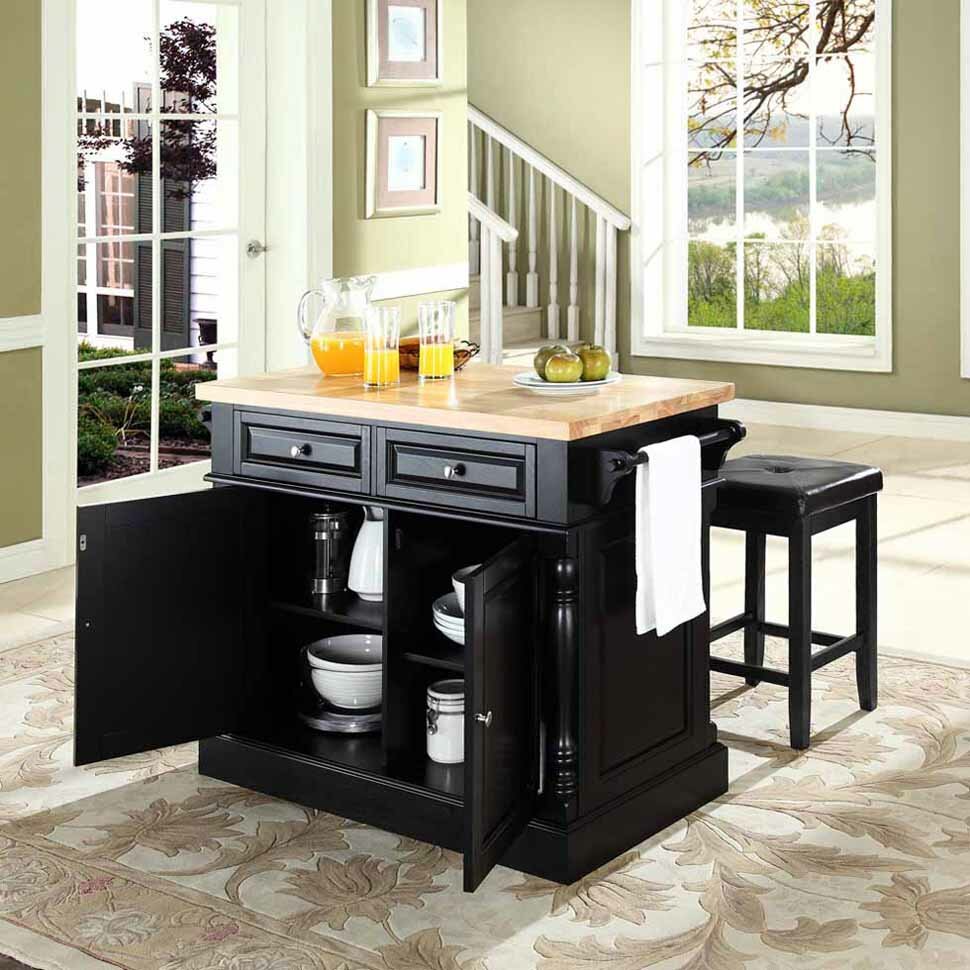 Darby Home Co Lewistown 3 Piece Kitchen  Island  Set  with 