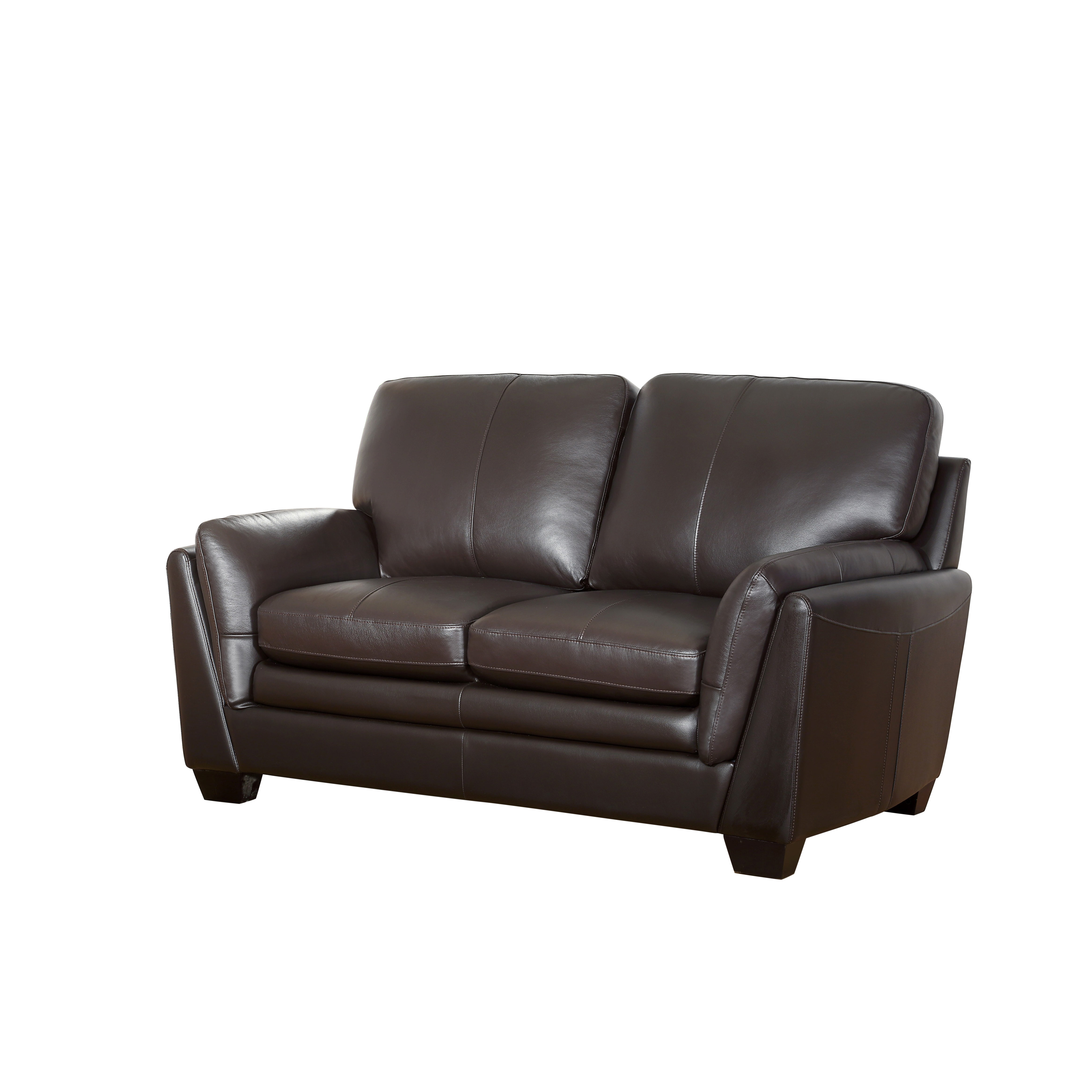 Darby Home Co Whitstran Top Grain Leather Sofa and Loveseat Set | Wayfair