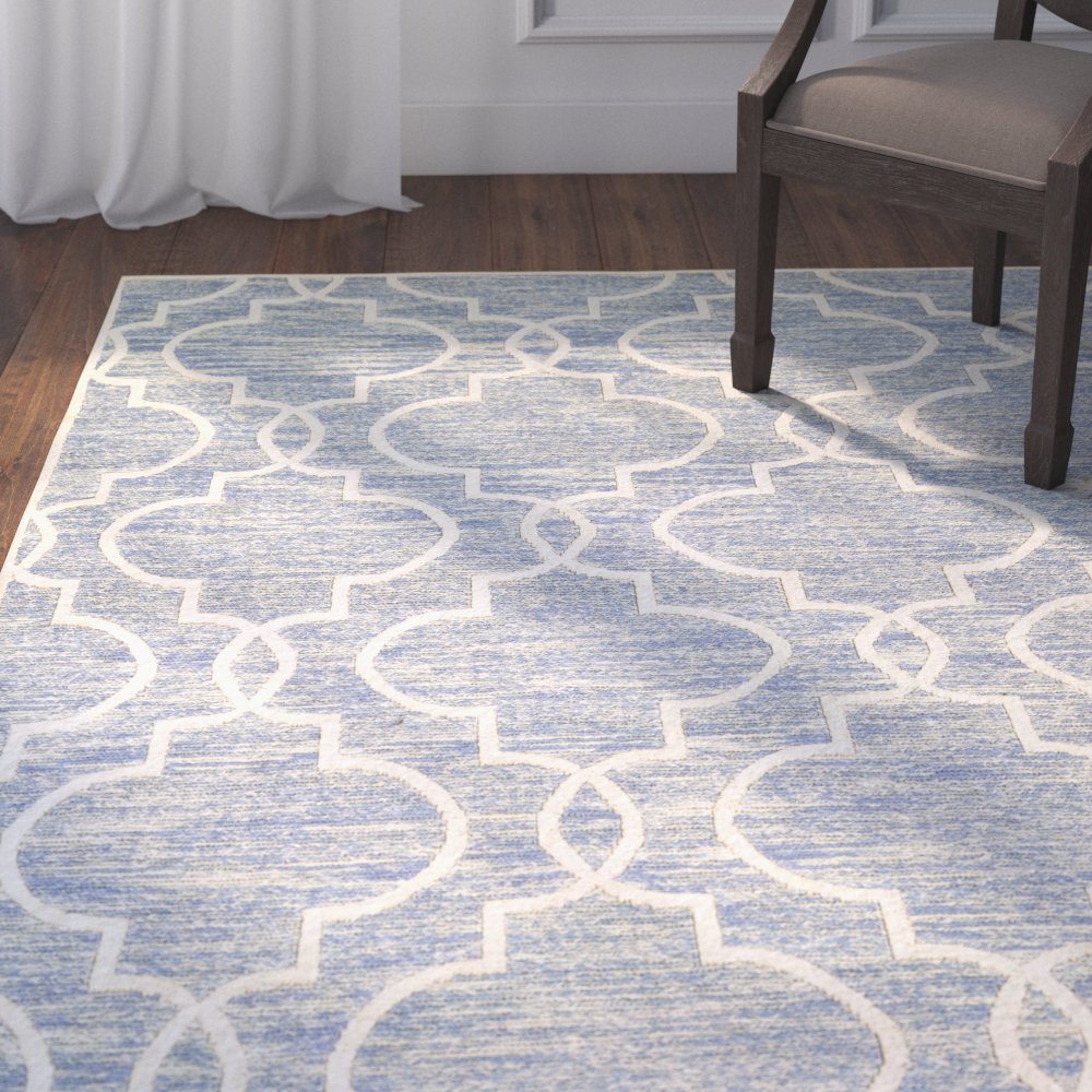 Darby Home Co Willisville Light Blue/White Area Rug Wayfair