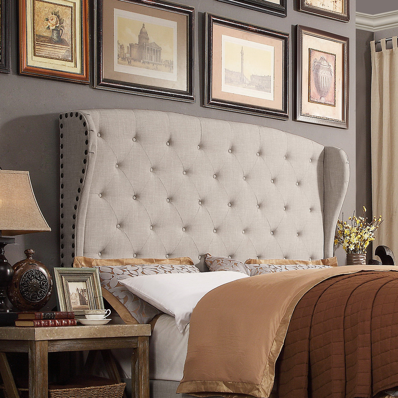 Darby Home Co Nielsen Upholstered Wingback Headboard & Reviews Wayfair