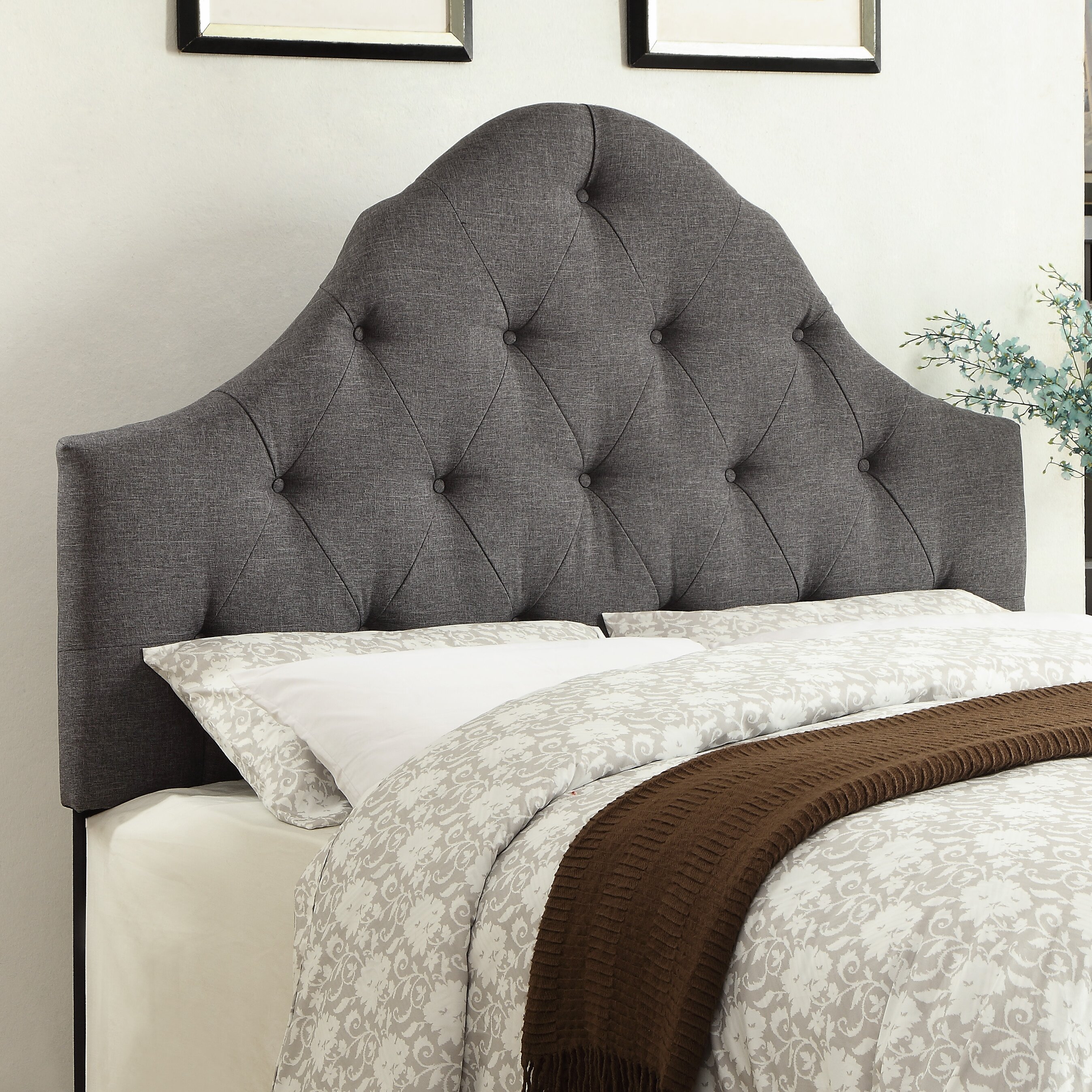 Darby Home Co Foxhill Curved B/T King Upholstered Panel Headboard | Wayfair