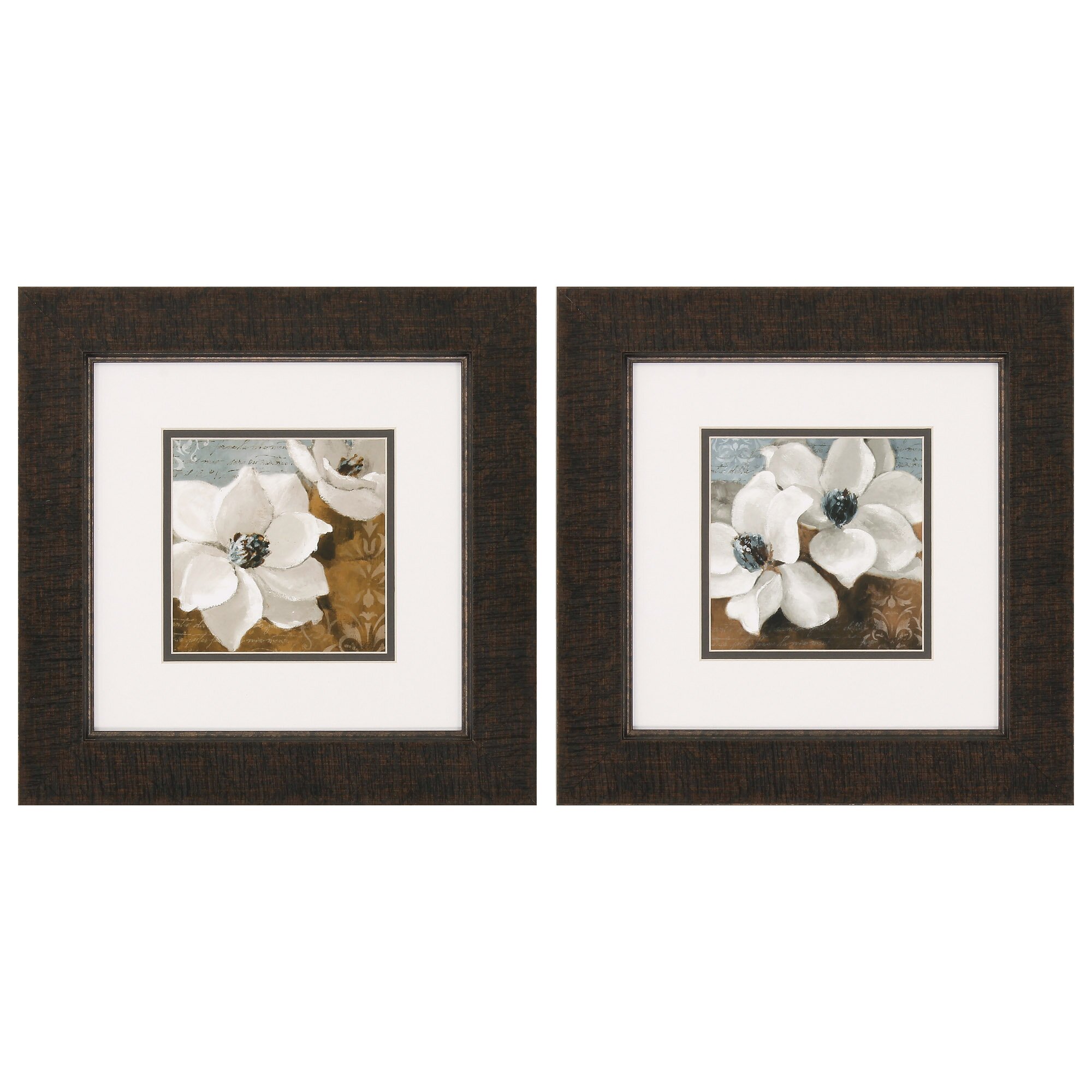 Alcott Hill Magnolias I / II 2 Piece Framed Graphic Art Set & Reviews ...