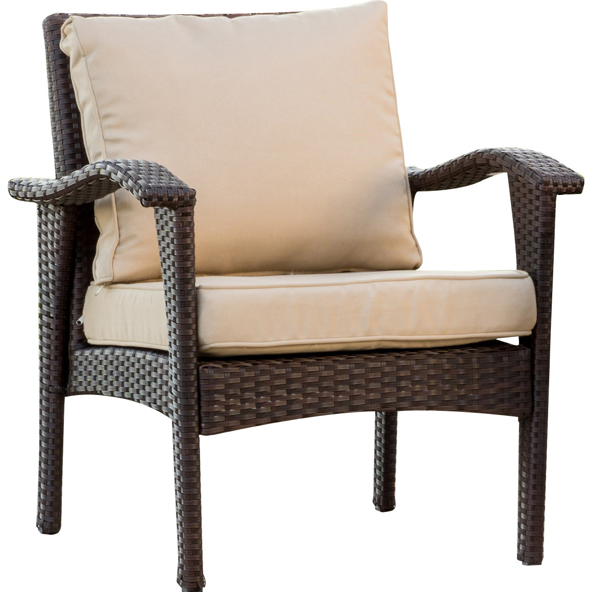 Alcott Hill Crane Wicker Club Chair with Cushion & Reviews Wayfair