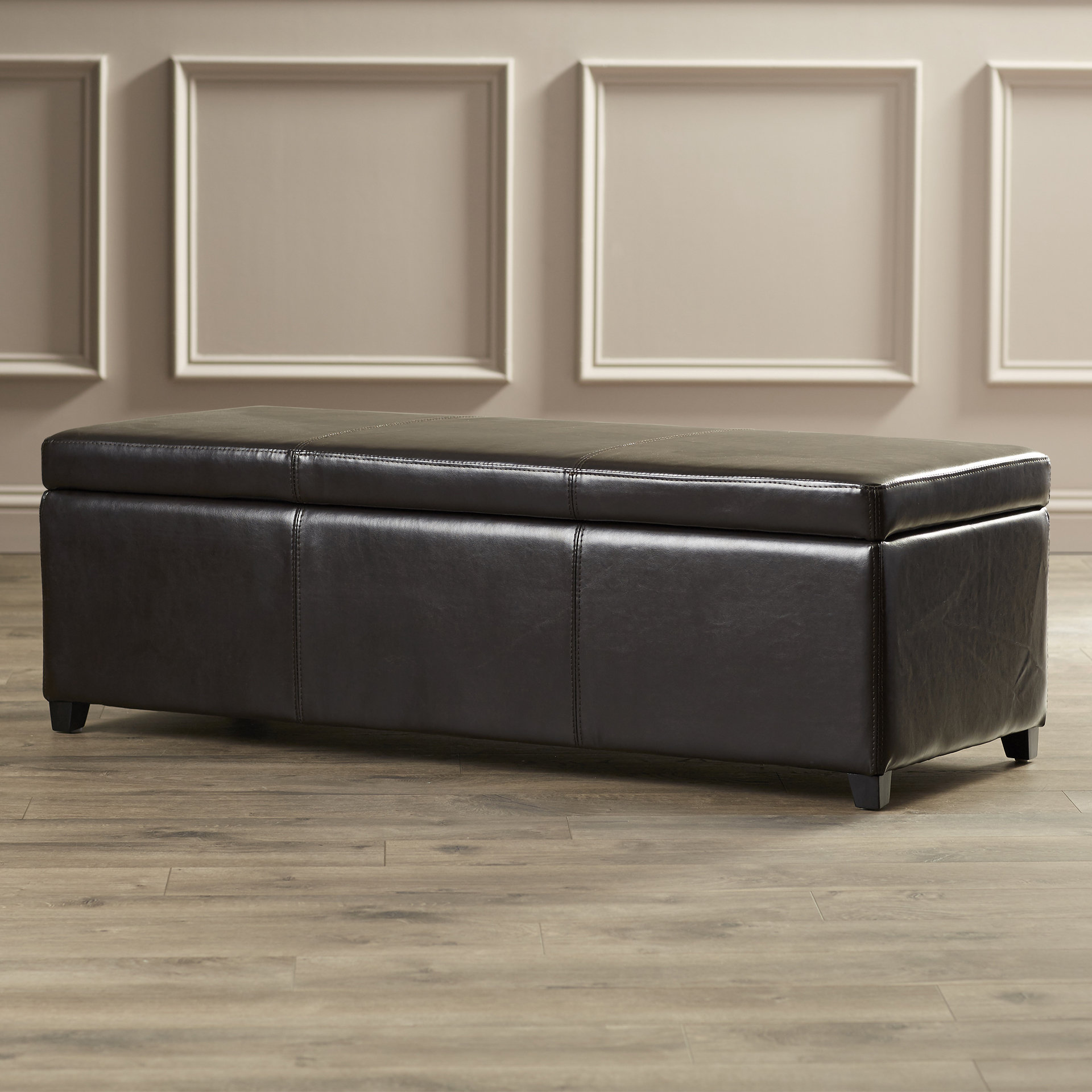 Charlton Home Ephraim Leather Storage Ottoman Bench & Reviews Wayfair