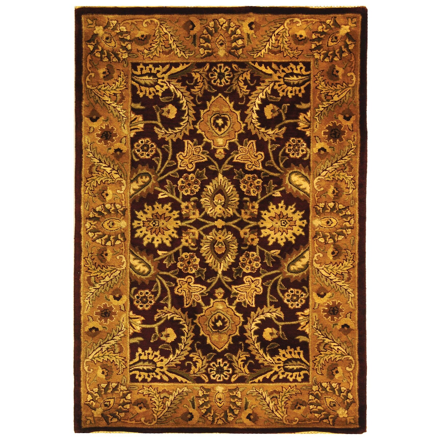 Charlton Home Bromley Burgundy/Gold Rug & Reviews | Wayfair