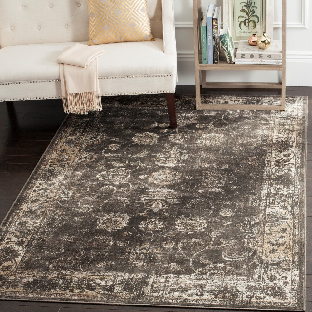 Charlton Home Rindge Soft Anthracite Area Rug & Reviews Wayfair