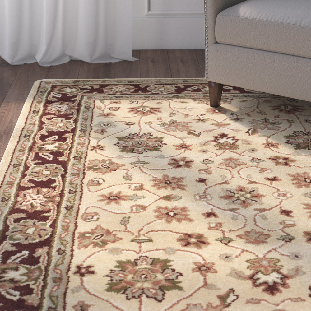 Charlton Home Cranmore Ivory/Red Area Rug & Reviews Wayfair