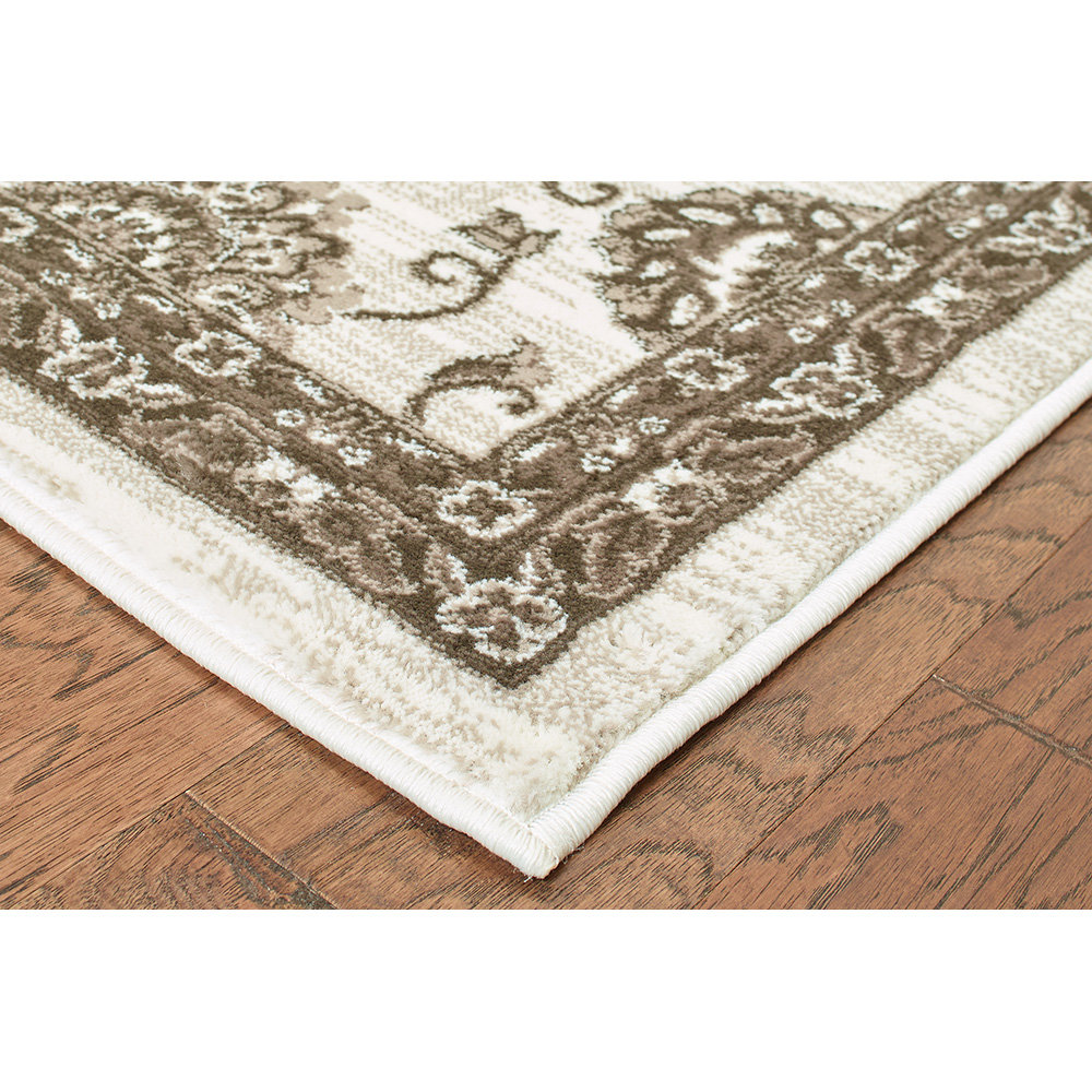 Charlton Home Emerson White/Brown Area Rug & Reviews Wayfair