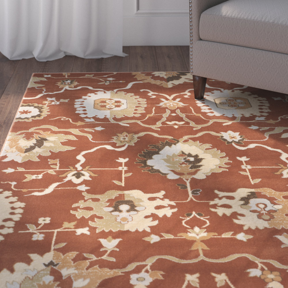 Charlton Home Lavelle Rust / Ivory Area Rug Wayfair