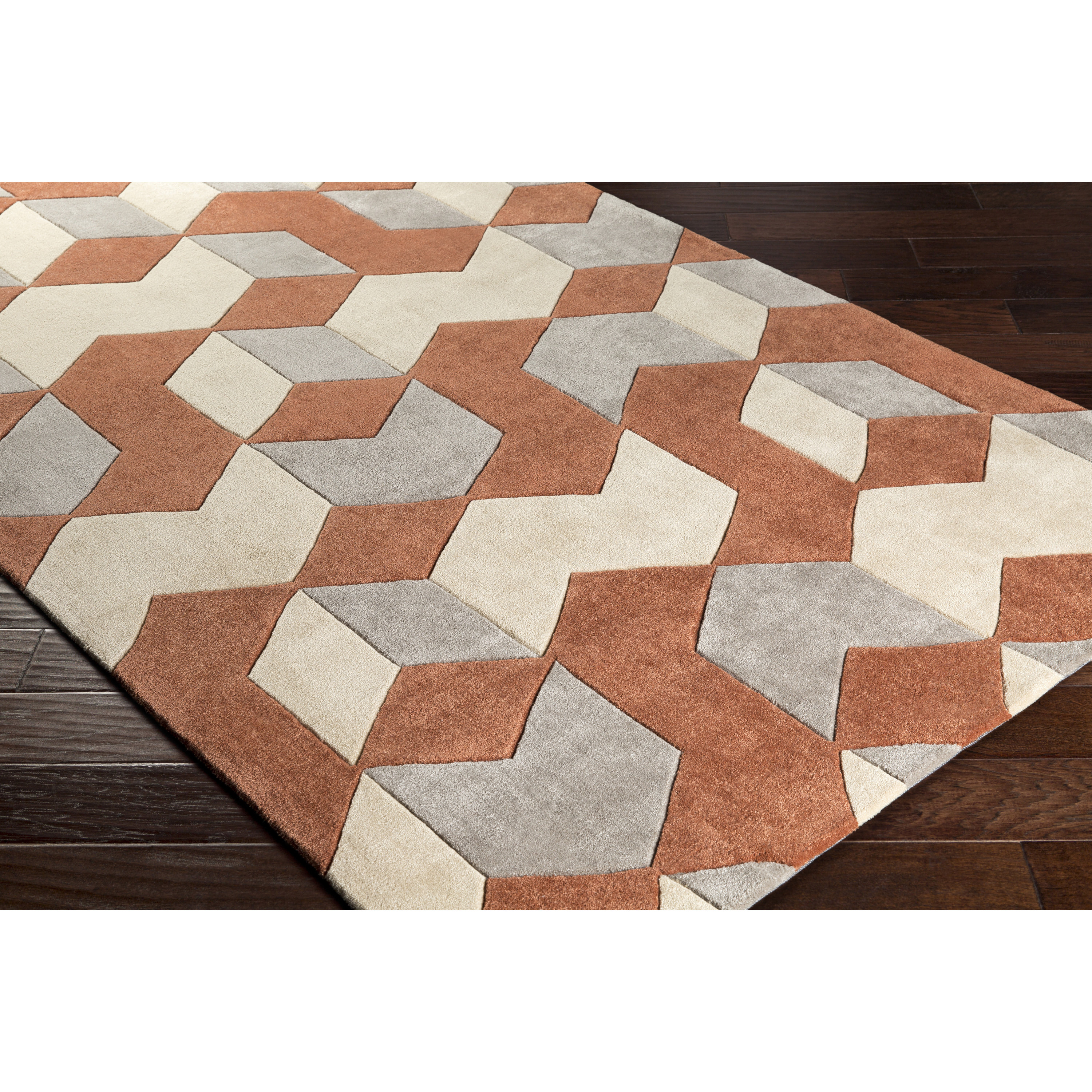 Varick Gallery Conroy HandTufted Orange/Yellow Area Rug Wayfair