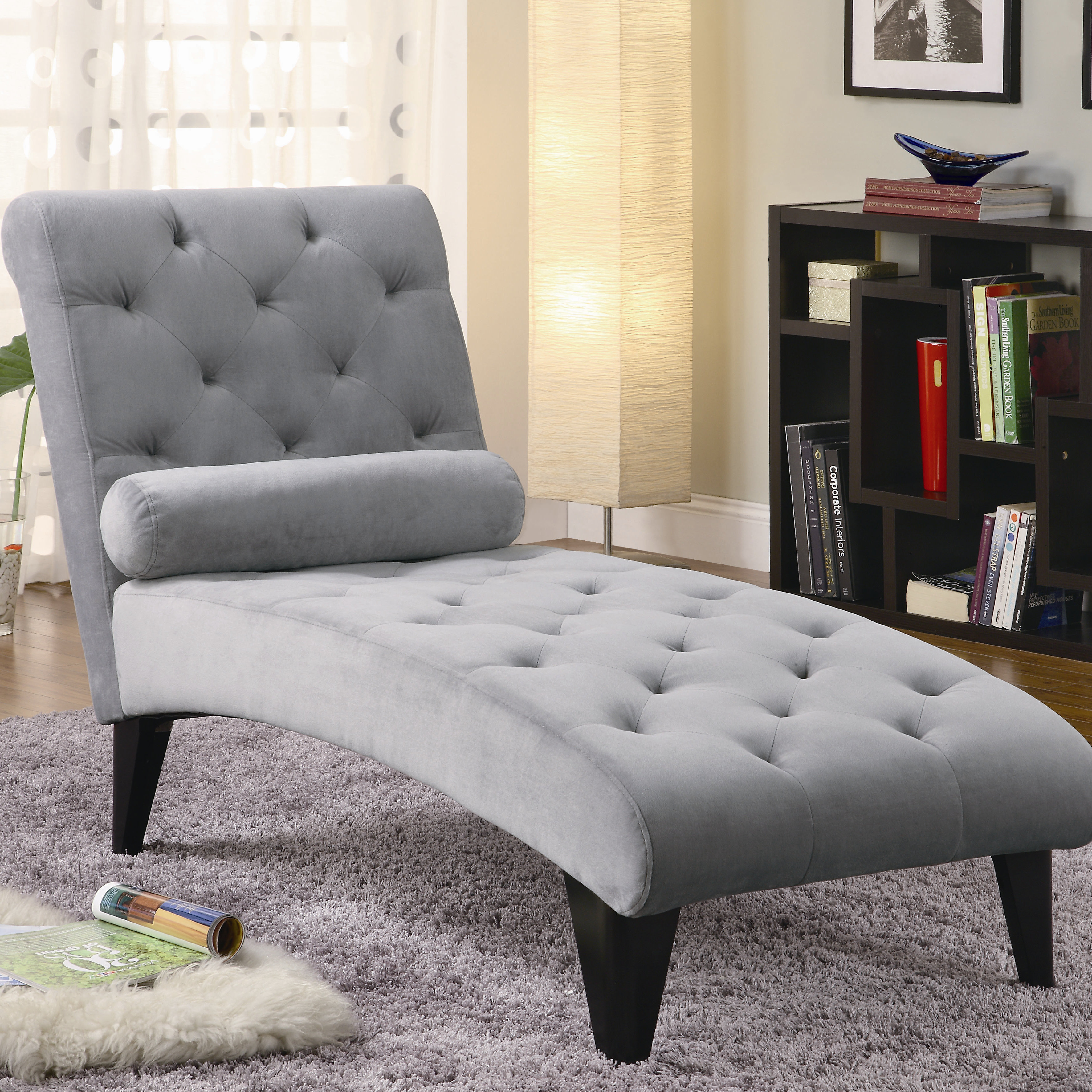 Brayden Studio Velour Velour Chaise Lounge & Reviews Wayfair