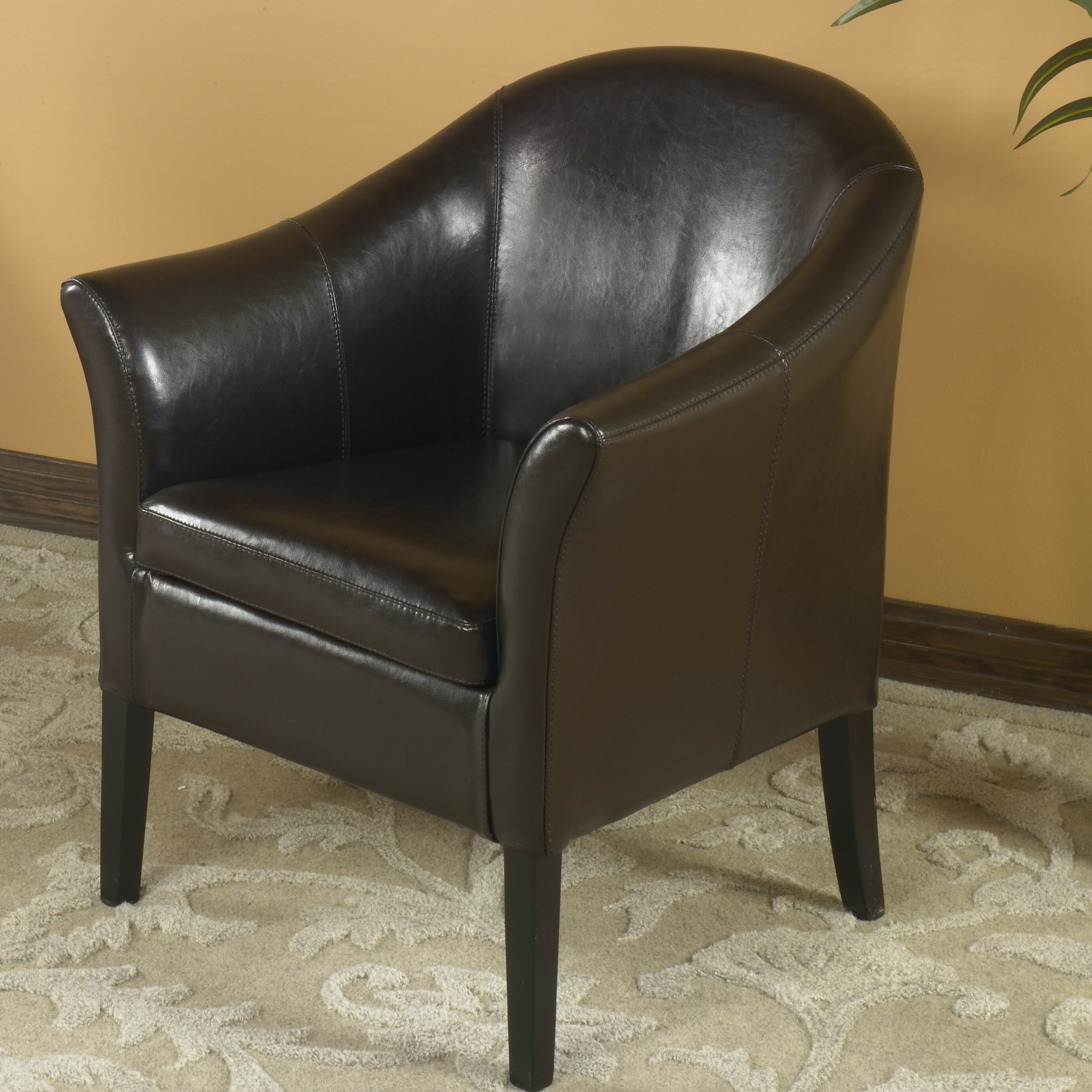 Brayden Studio Gilbert Leather Barrel Chair & Reviews ...