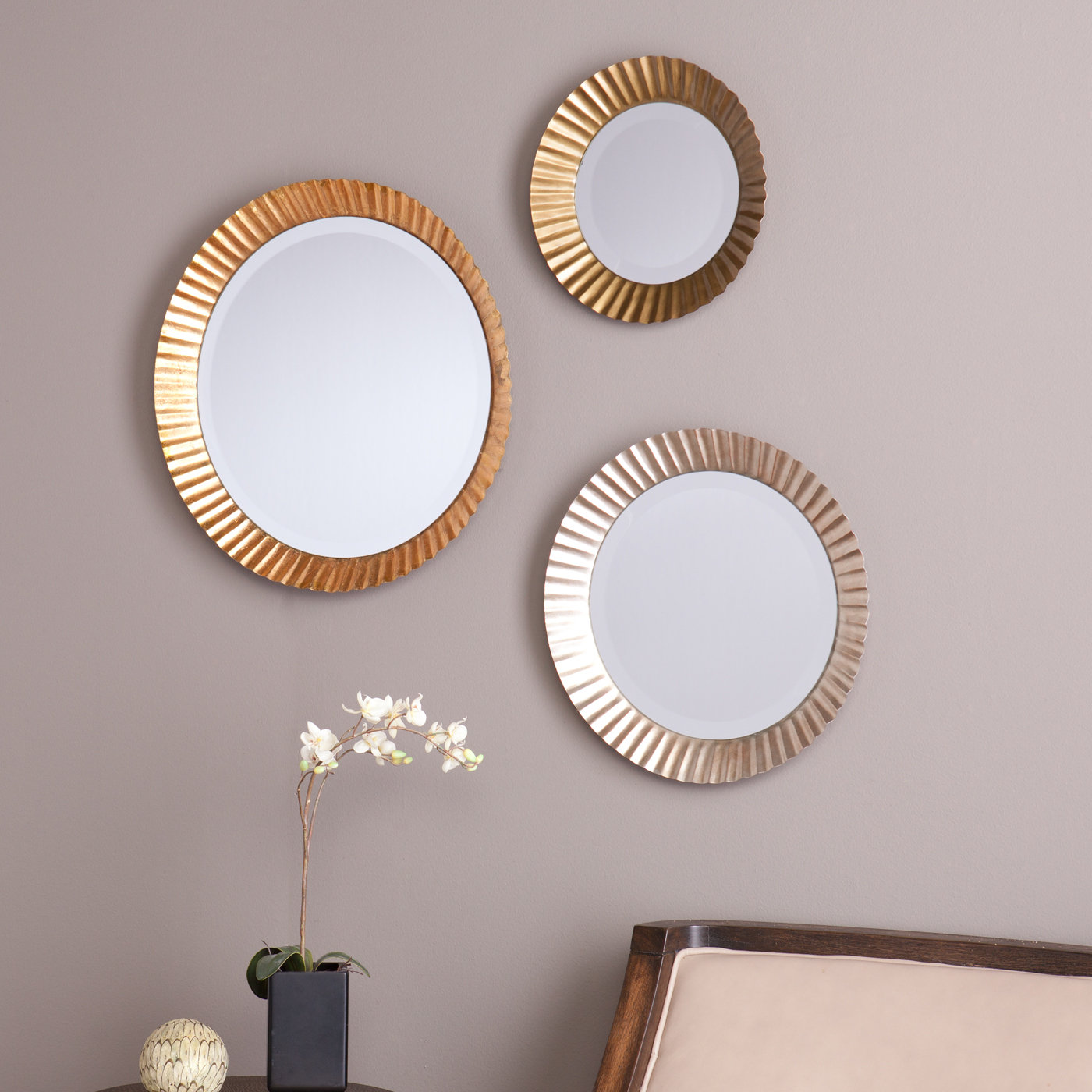 Brayden Studio 3 Piece Wall Mirror Set & Reviews Wayfair