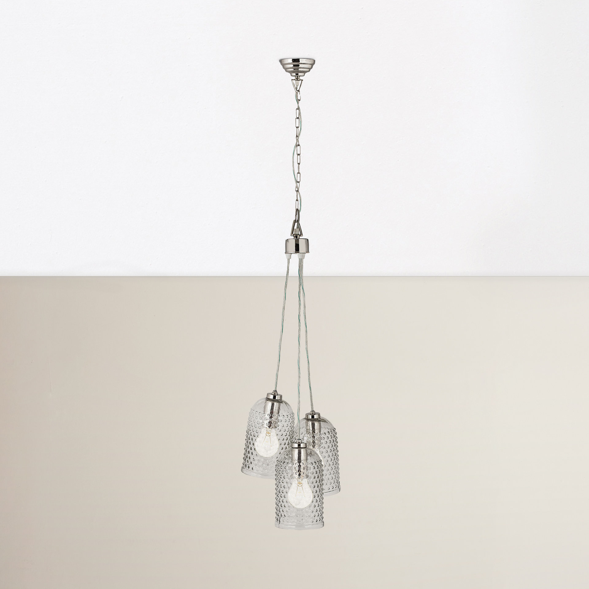 Wade Logan Hammered Glass Cluster 3 Light Kitchen Island Pendant Wayfair