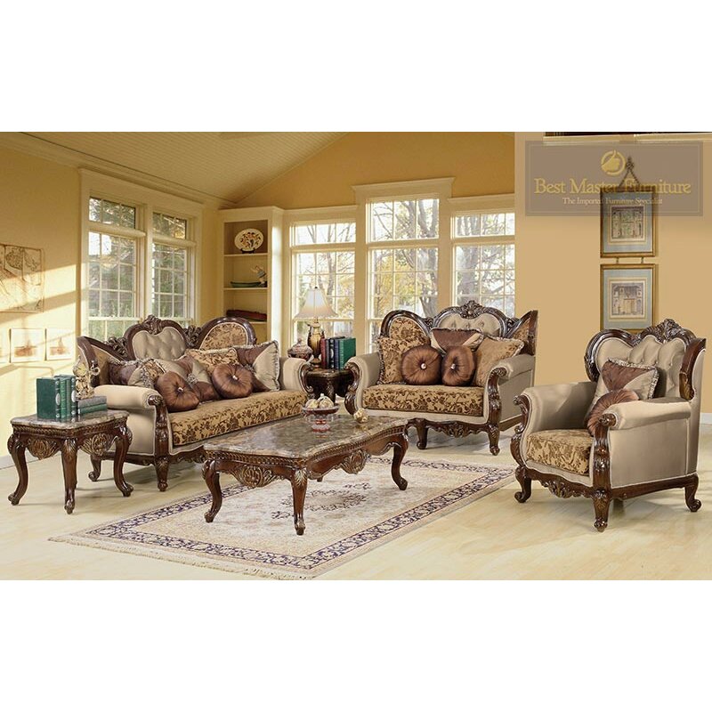 BestMasterFurniture Jenna 3 Piece Traditional Living  Room  