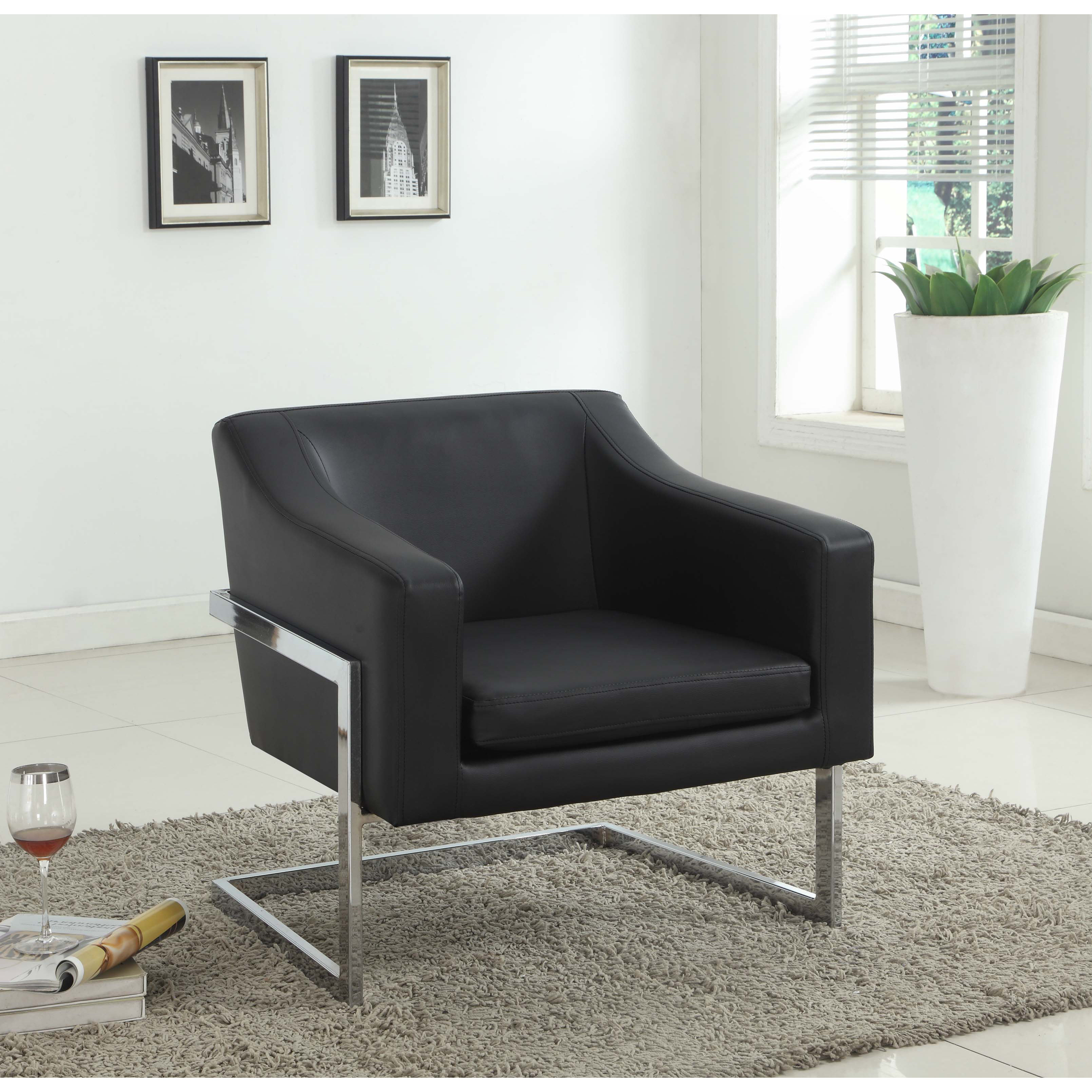 BestMasterFurniture Modern Arm Chair with Chrome Legs & Reviews | Wayfair