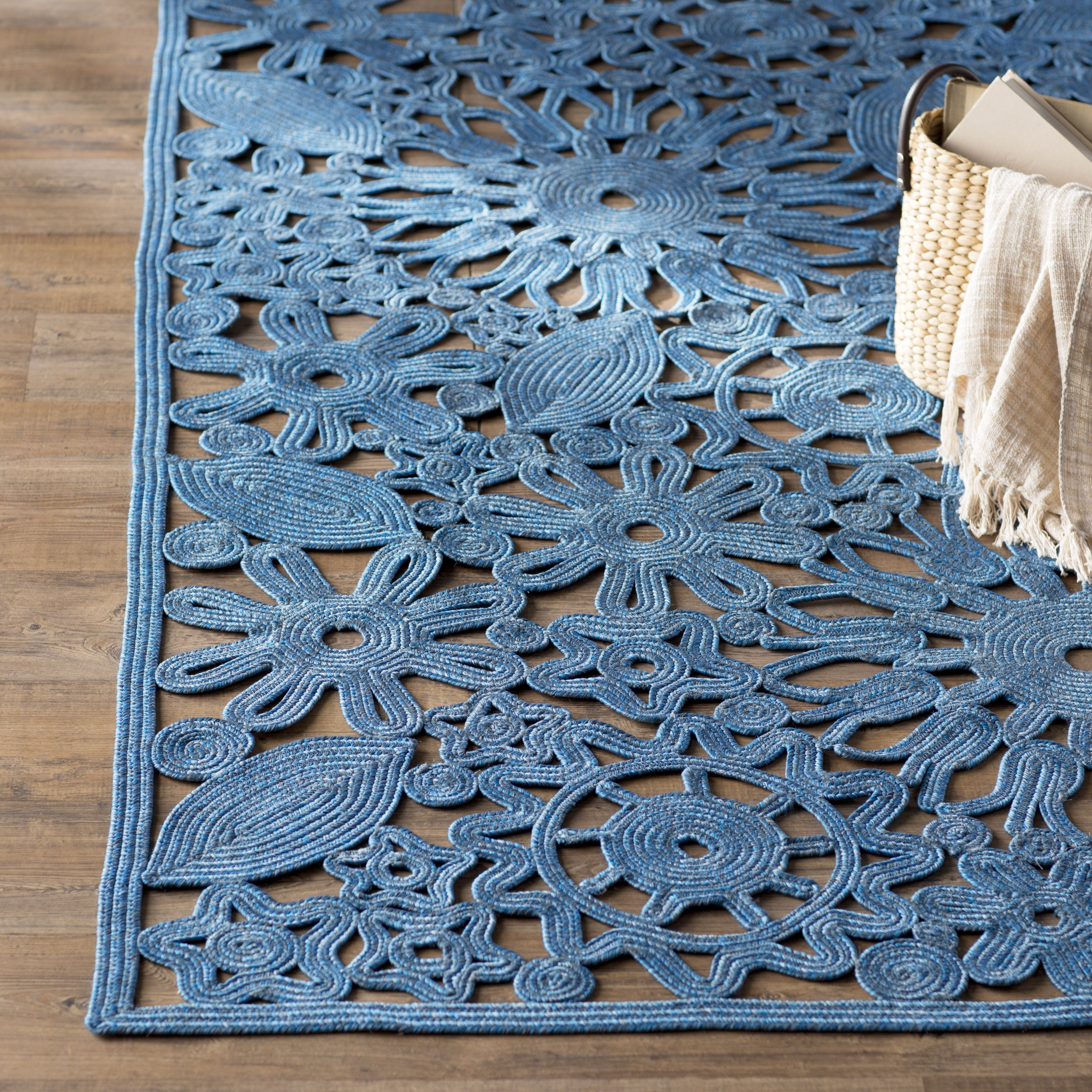 Lark Manor Lanier Hand Woven Blue Indoor/Outdoor Area Rug & Reviews