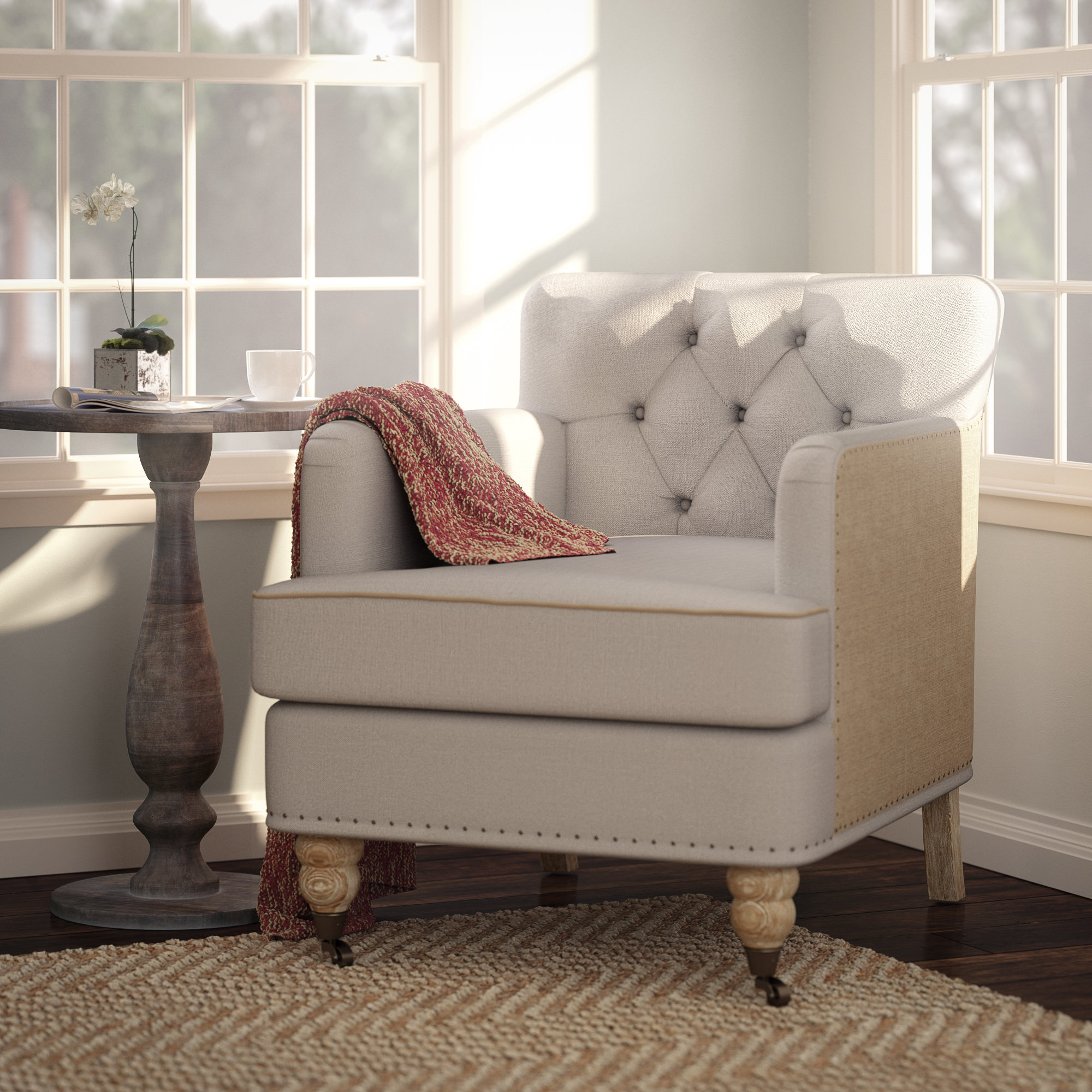 Lark Manor Minerve Tufted Arm Chair & Reviews | Wayfair
