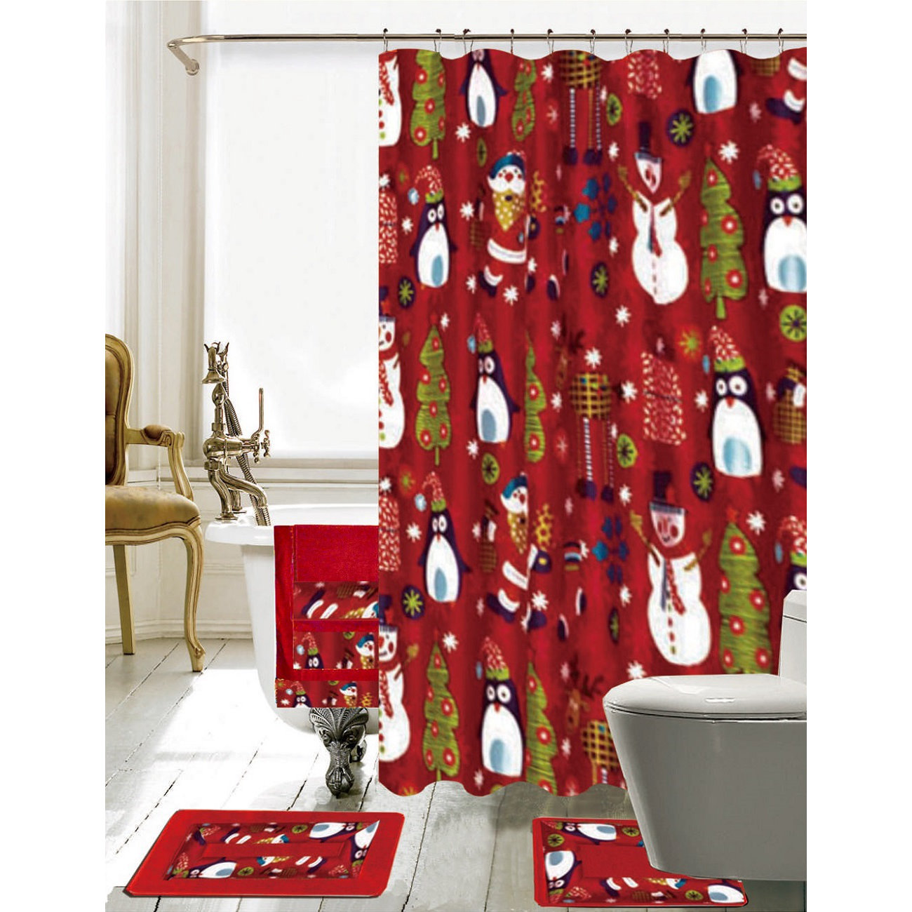 Daniels Bath Christmas Bathroom Decor 18 Piece Shower Curtain Set \u0026 Reviews  Wayfair